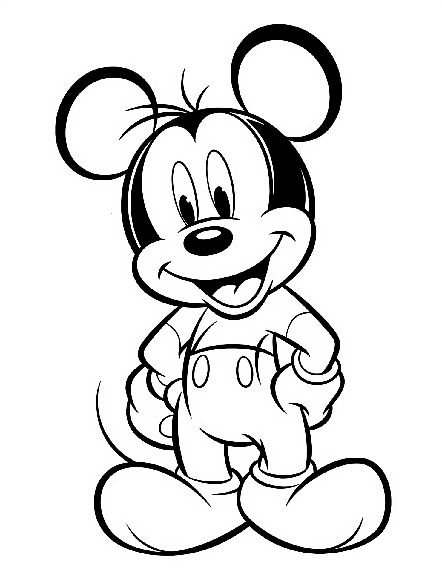 Mickey Mouse for kids coloring page on white color background #32083