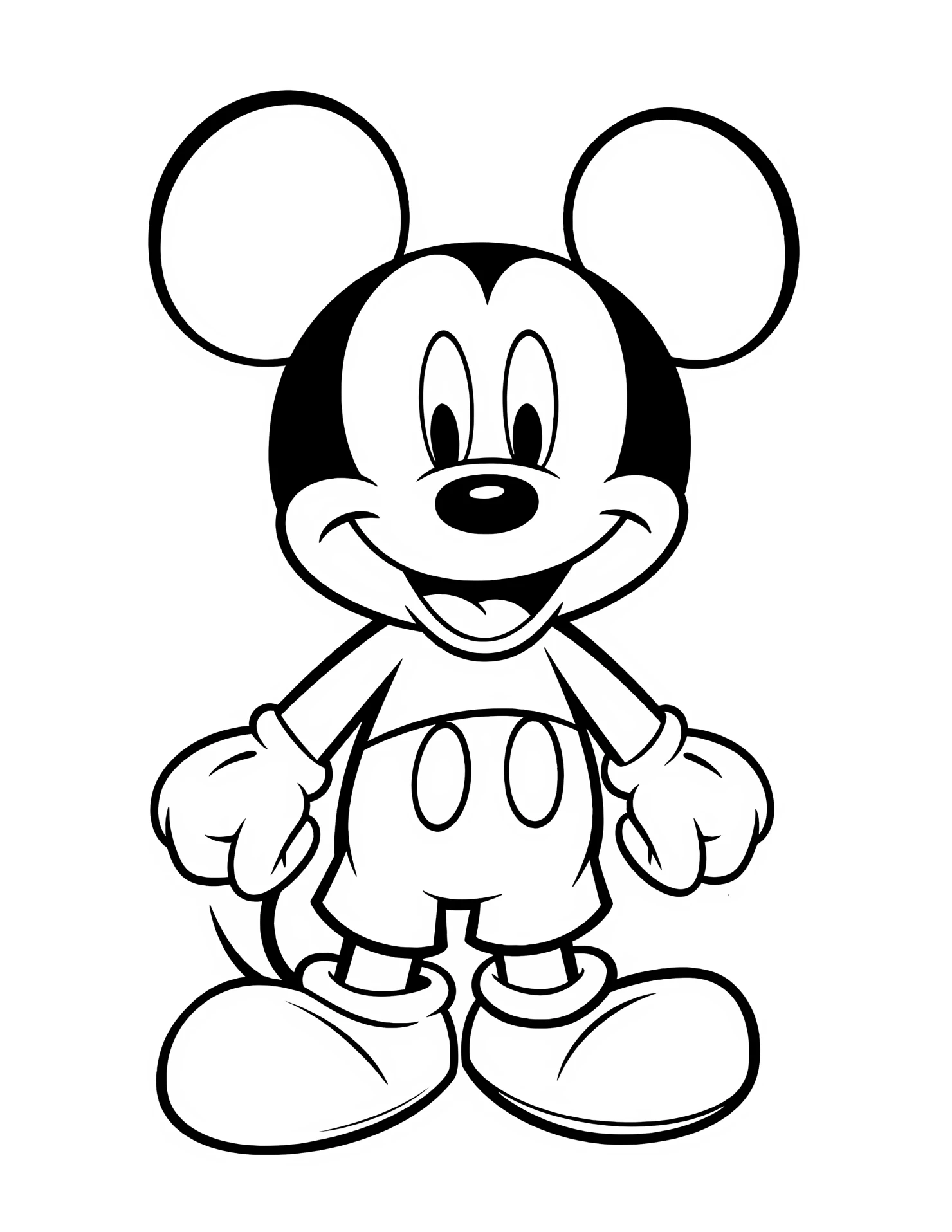 Mickey Mouse for kids coloring page on white color background #32085