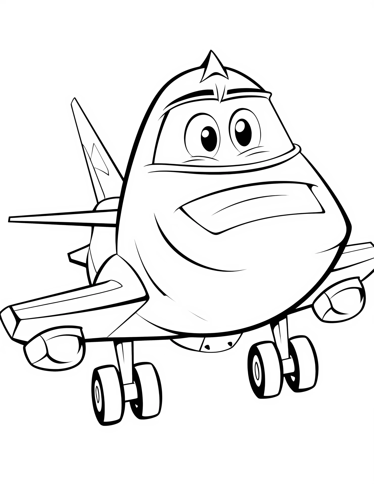 Military plane for kids coloring page on white color background #32095