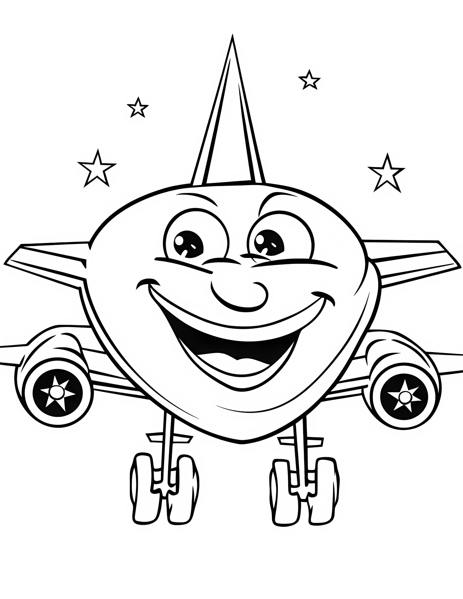 Military plane for kids coloring page on white color background #32096