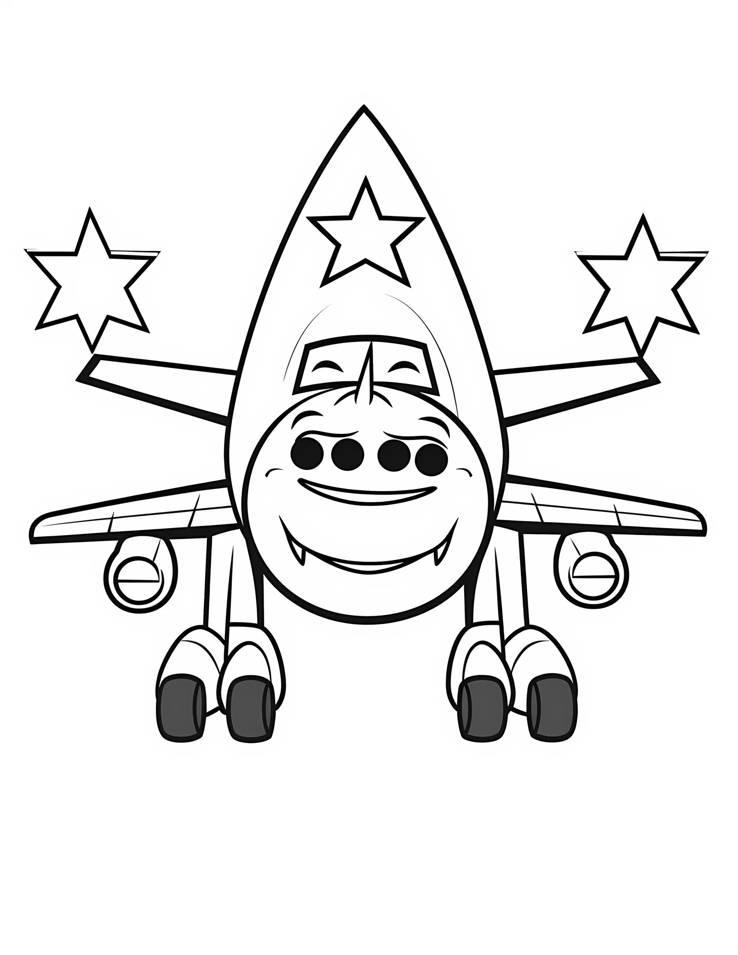 Military plane for kids coloring page on white color background #32097
