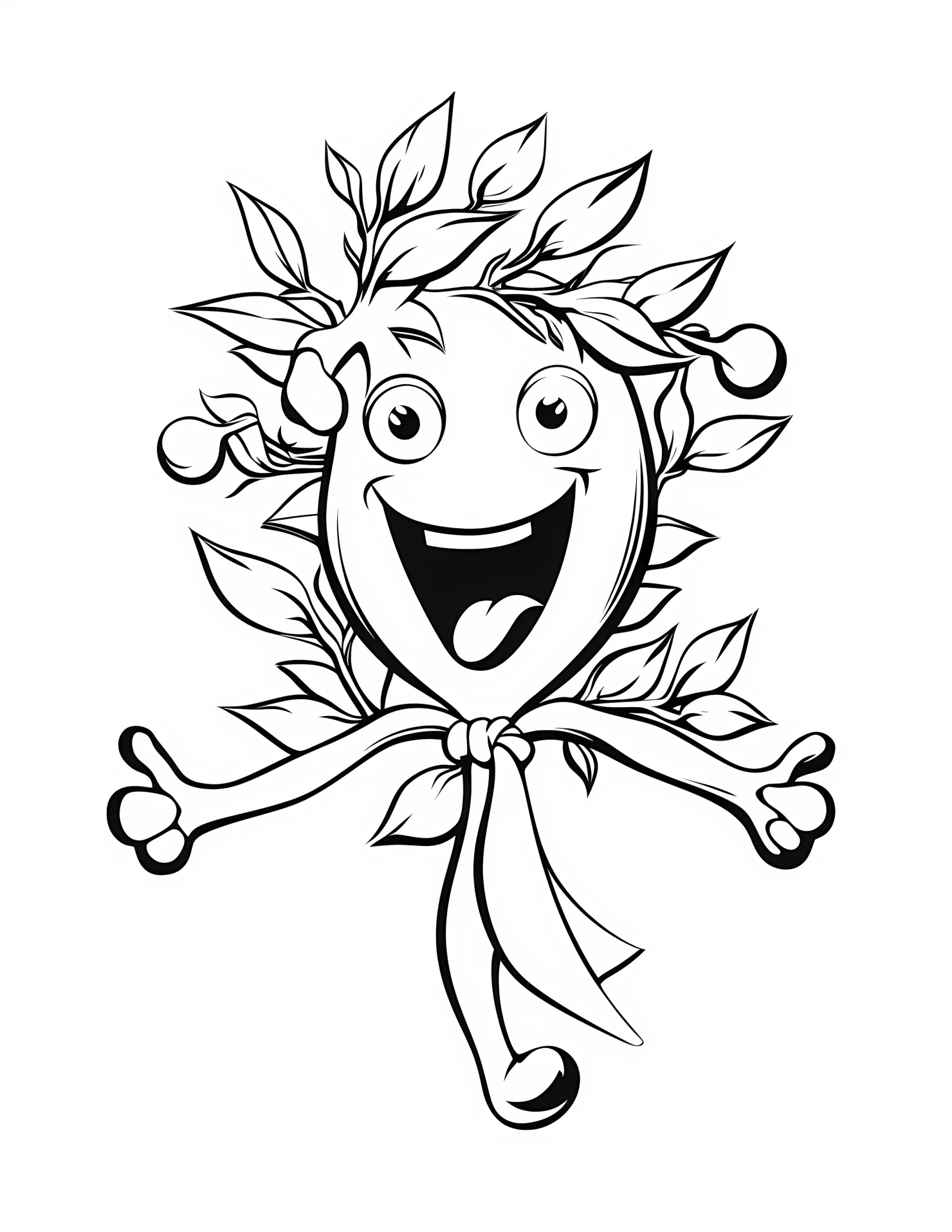 Mistletoe for kids coloring page on white color background #32102