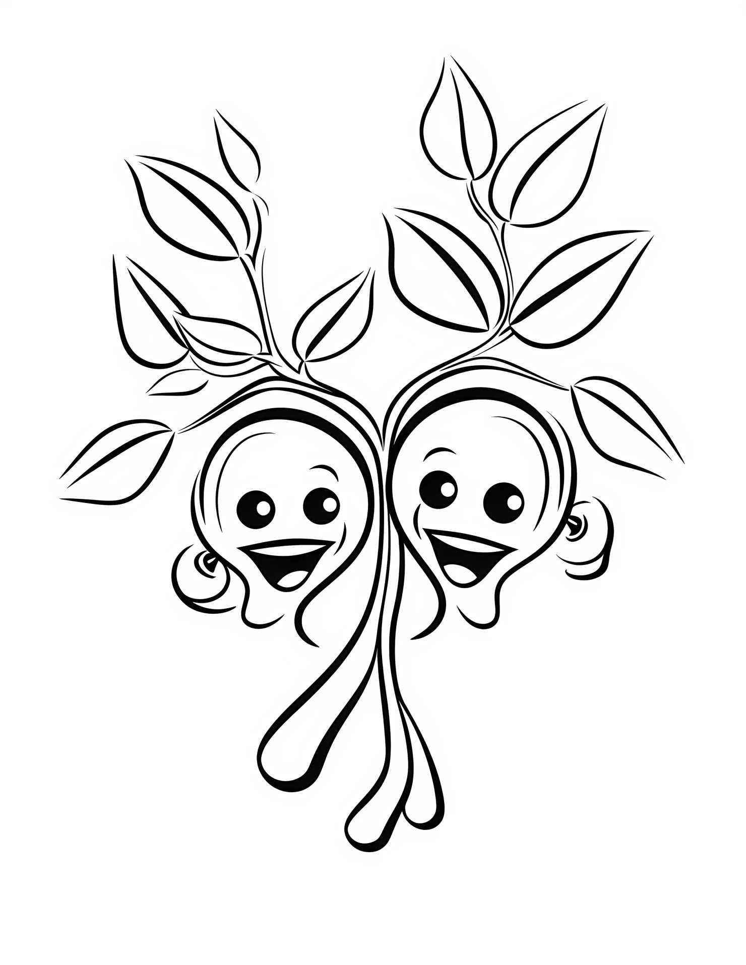 Mistletoe for kids coloring page on white color background #32103