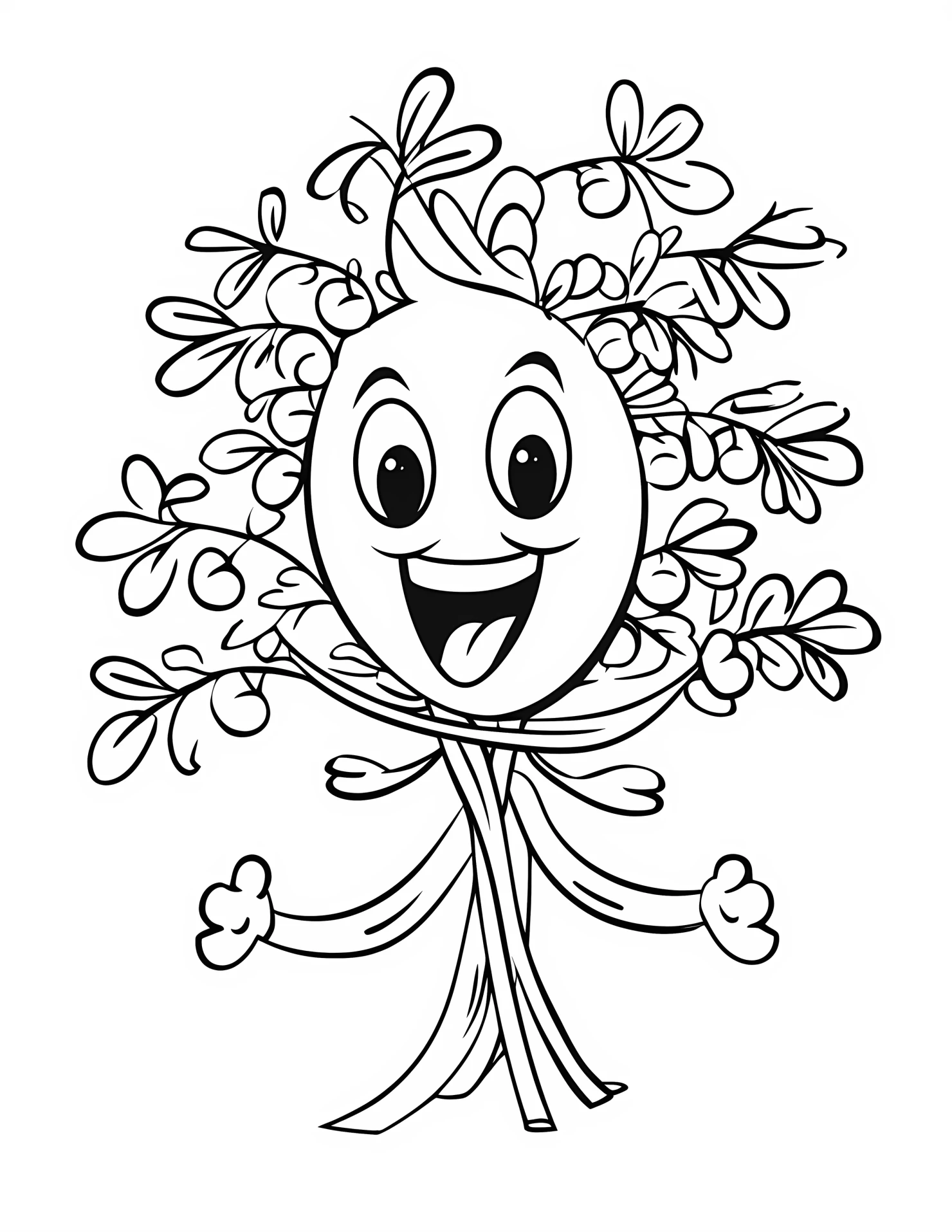 Mistletoe for kids coloring page on white color background #32104