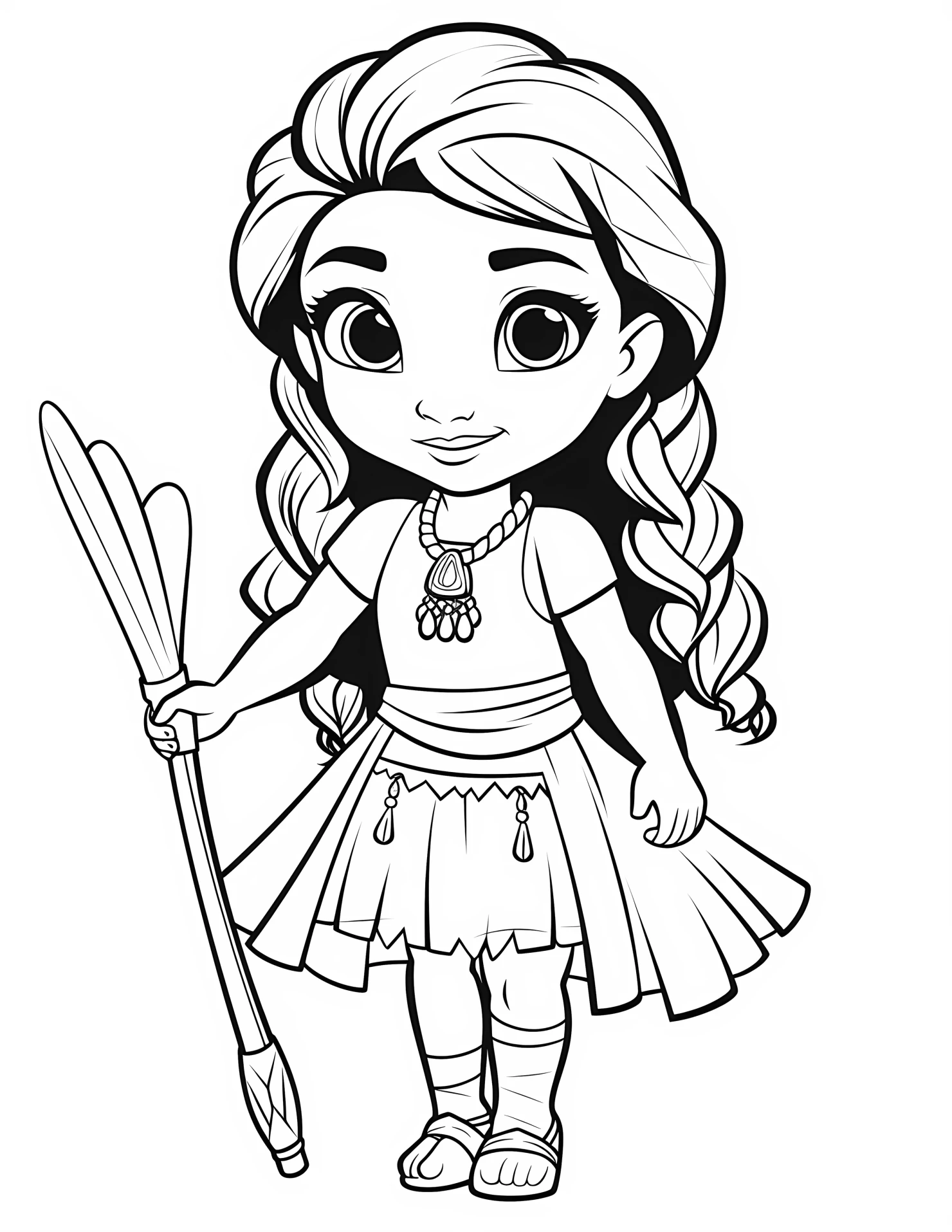 Moana for kids coloring page on white color background #32106