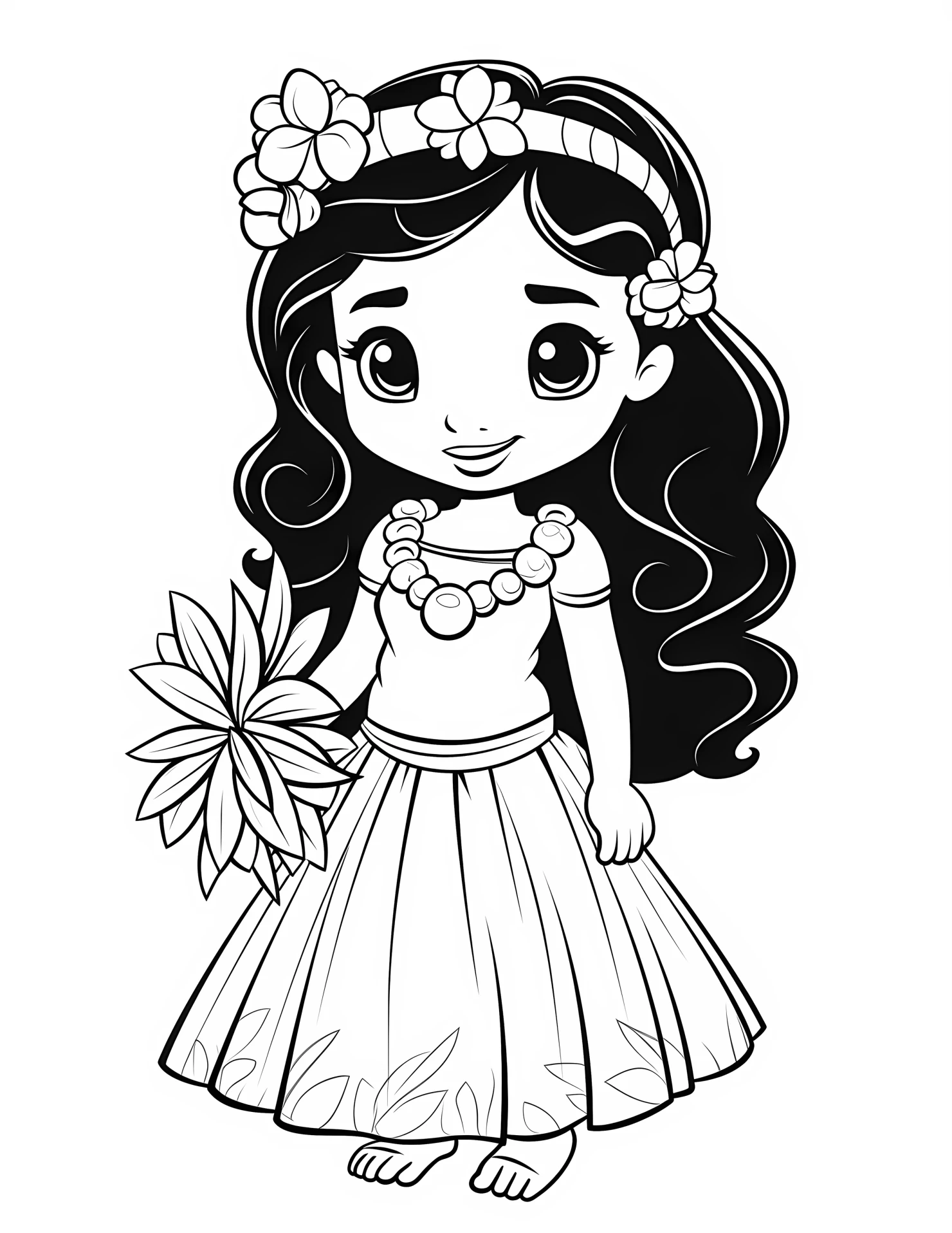 Moana for kids coloring page on white color background #32108