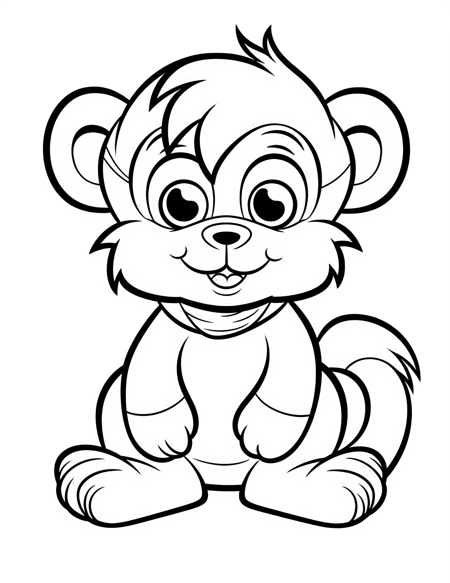 Monkey for kids coloring page on white color background #32113