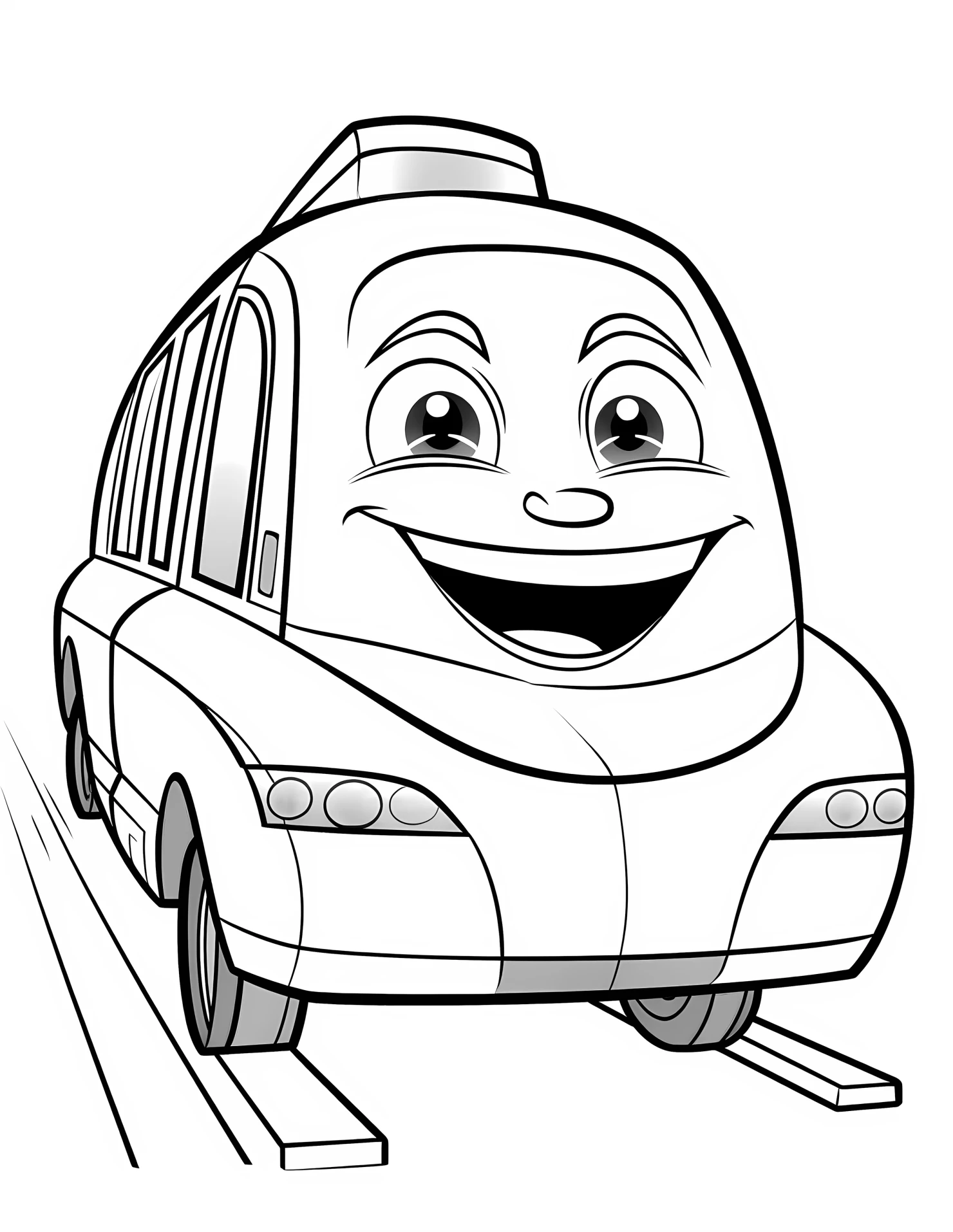 Monorail for kids coloring page on white color background #32115