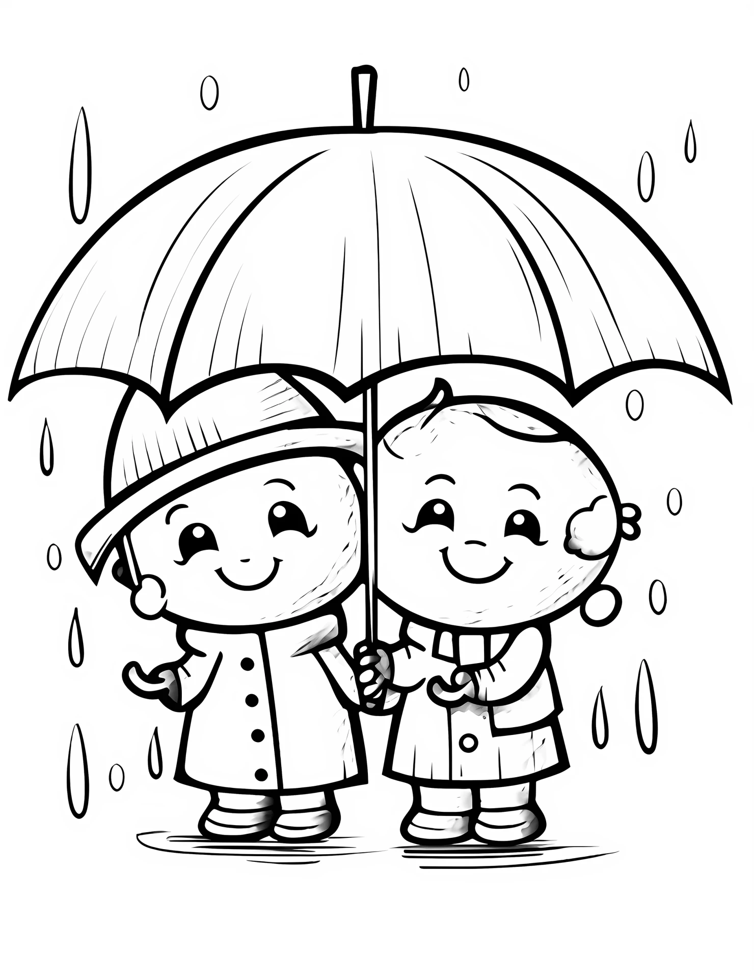 Monsoon season for kids coloring page on white color background #32122