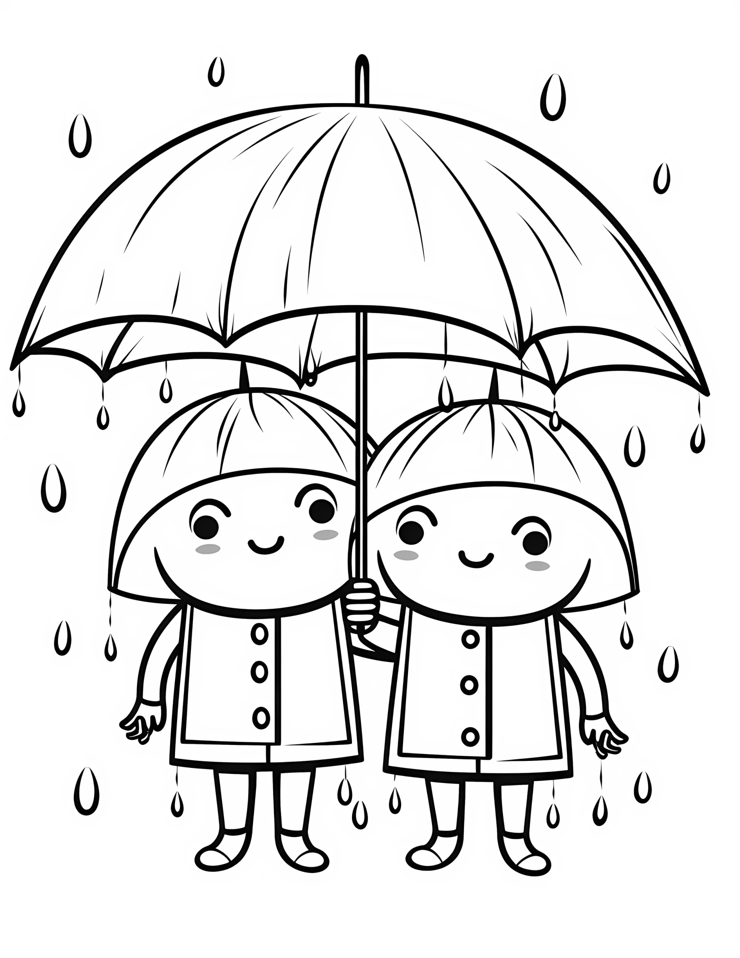 Monsoon season for kids coloring page on white color background #32123