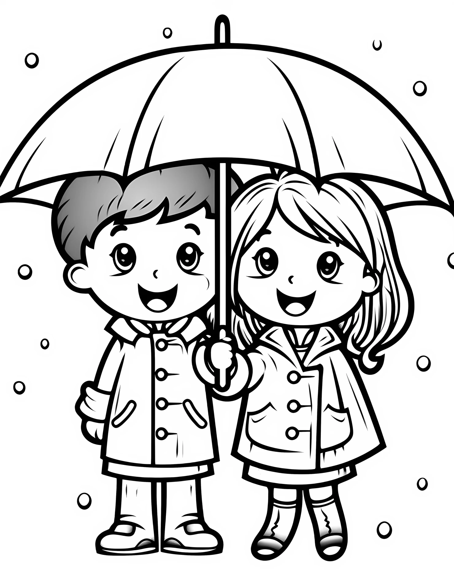 Monsoon season for kids coloring page on white color background #32124