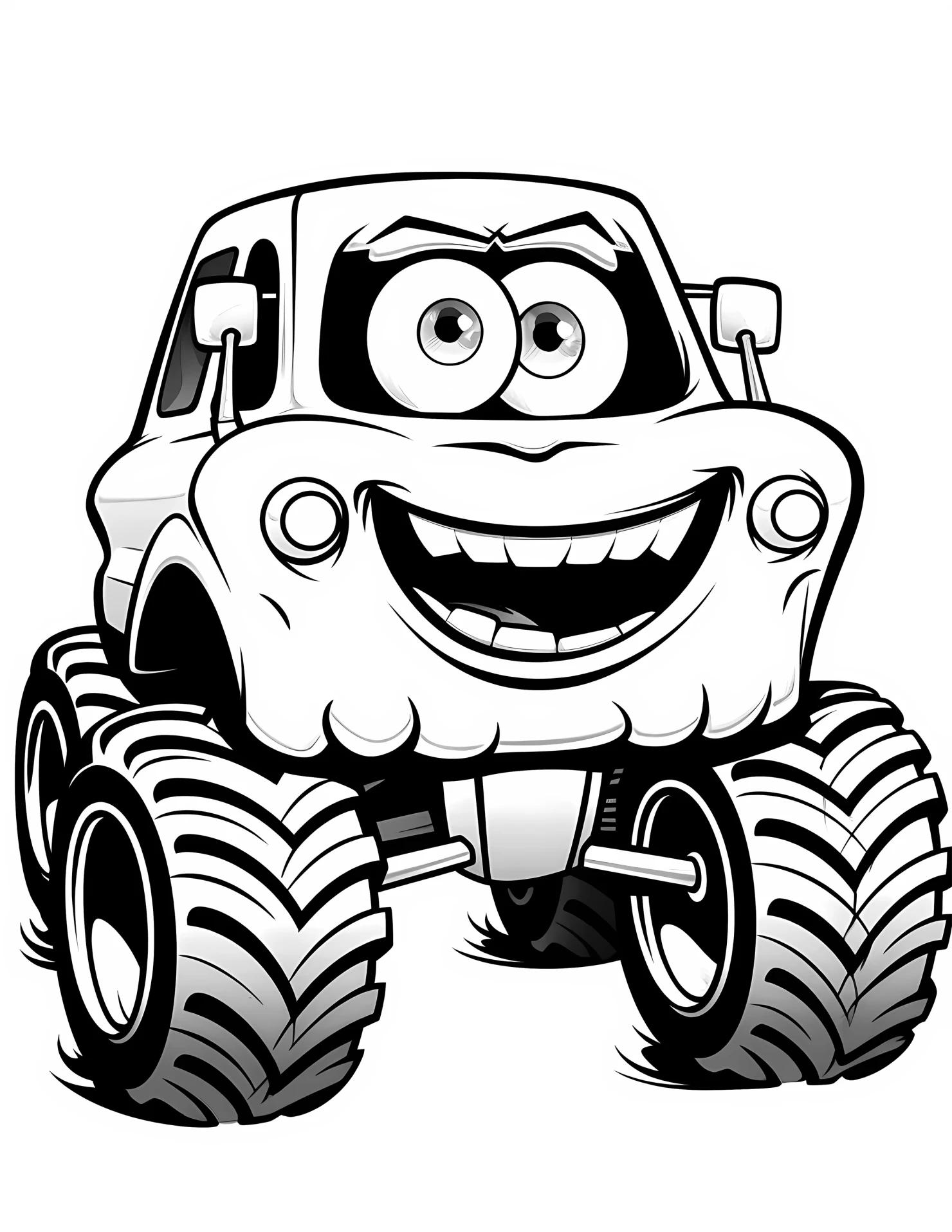 Monster truck for kids coloring page on white color background #32127