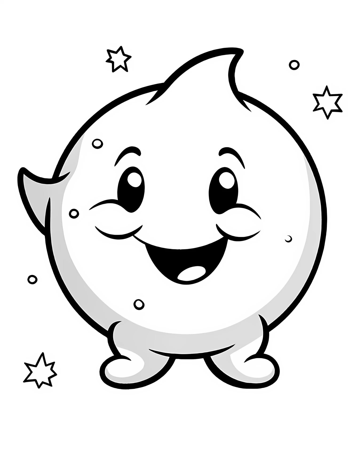Moon for kids coloring page on white color background #32130