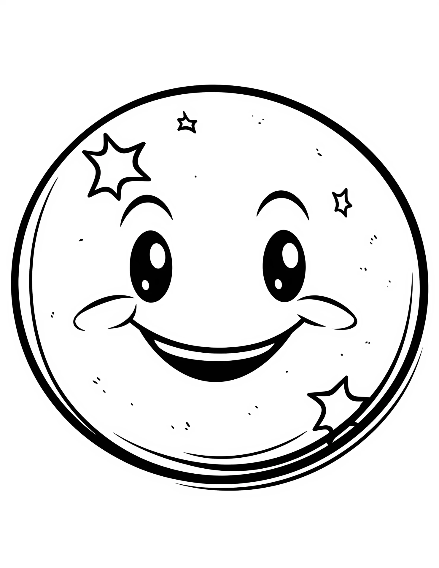 Moon for kids coloring page on white color background #32138