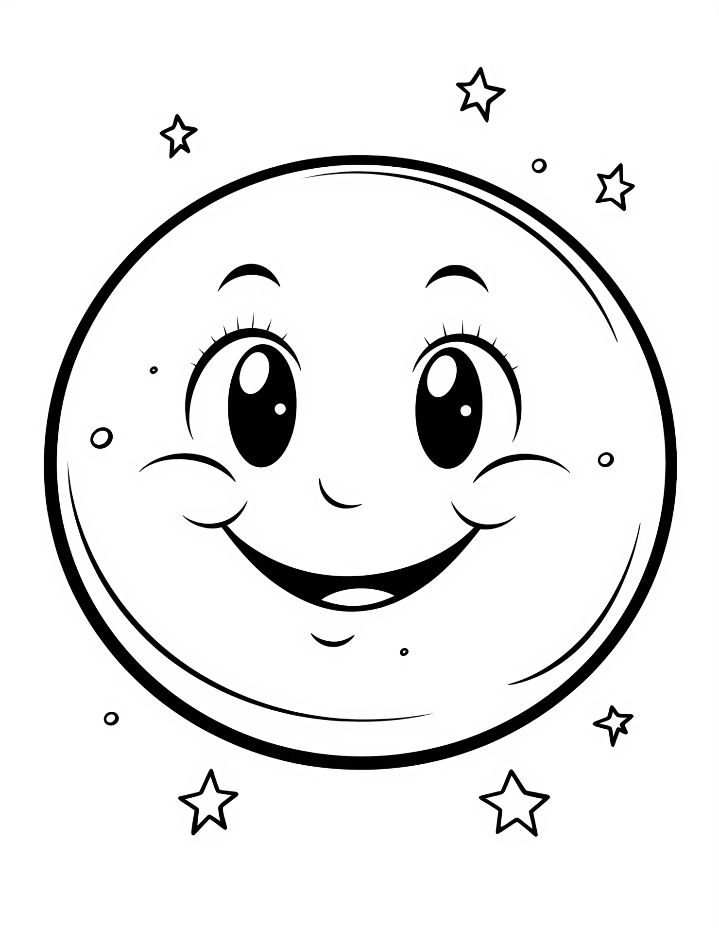 Moon for kids coloring page on white color background #32139