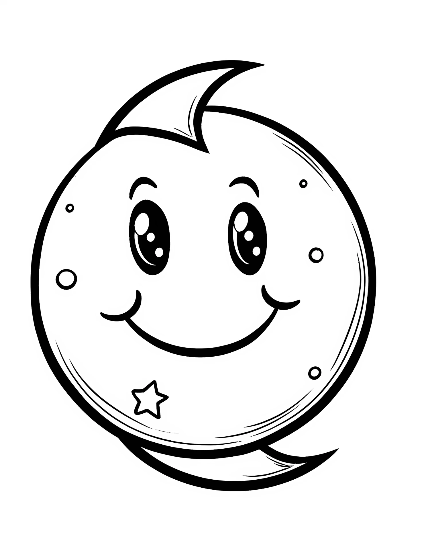 Moon for kids coloring page on white color background #32140