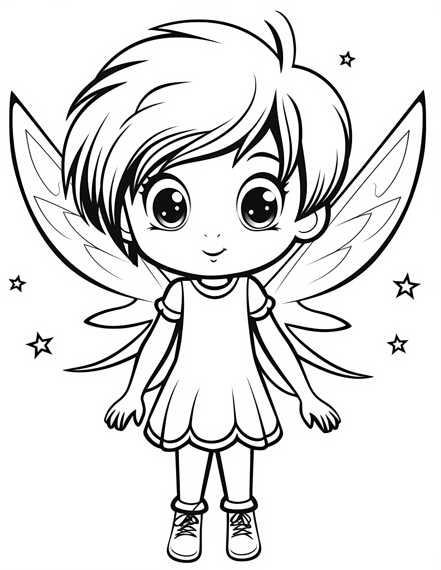 Moon fairy for kids coloring page on white color background #32144