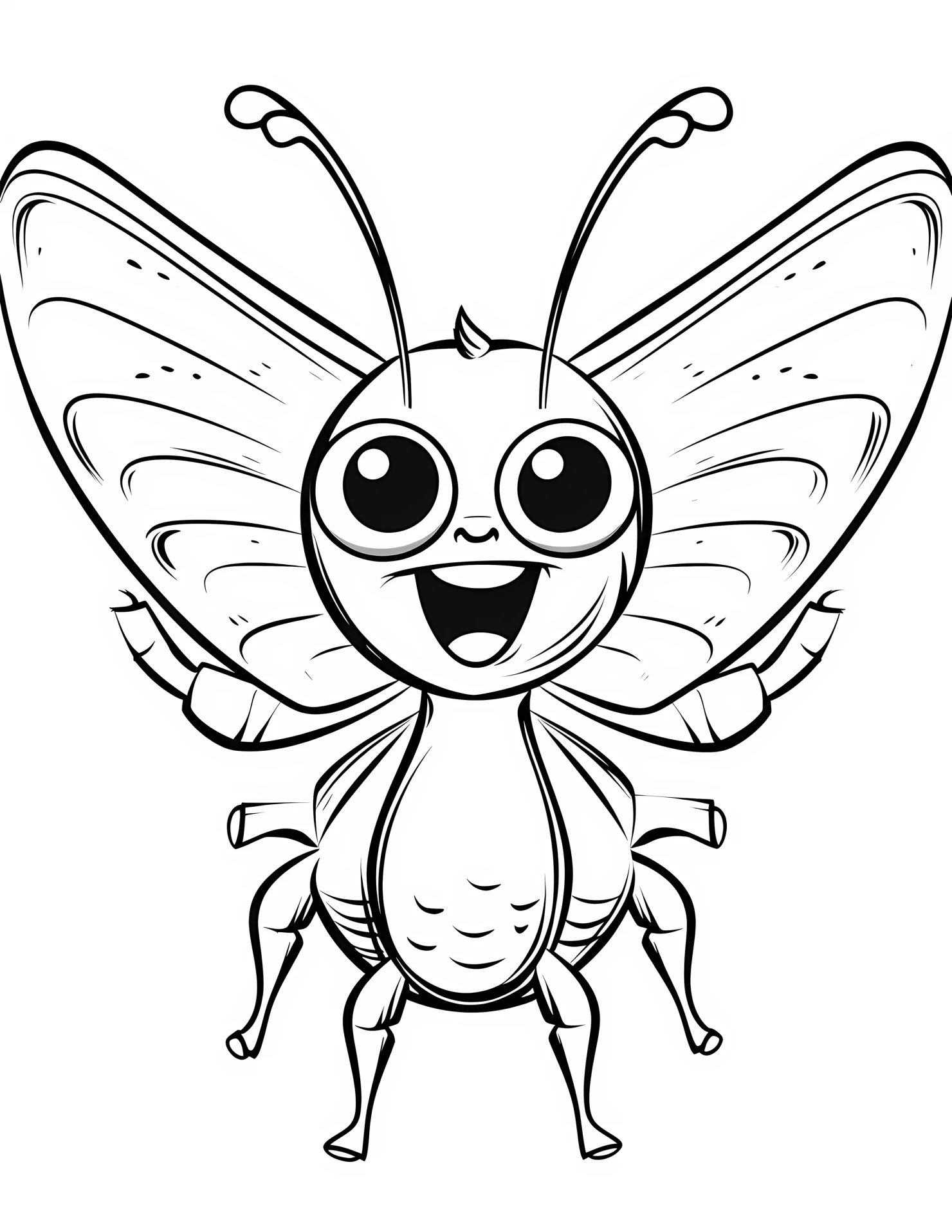 Moth for kids coloring page on white color background #32149