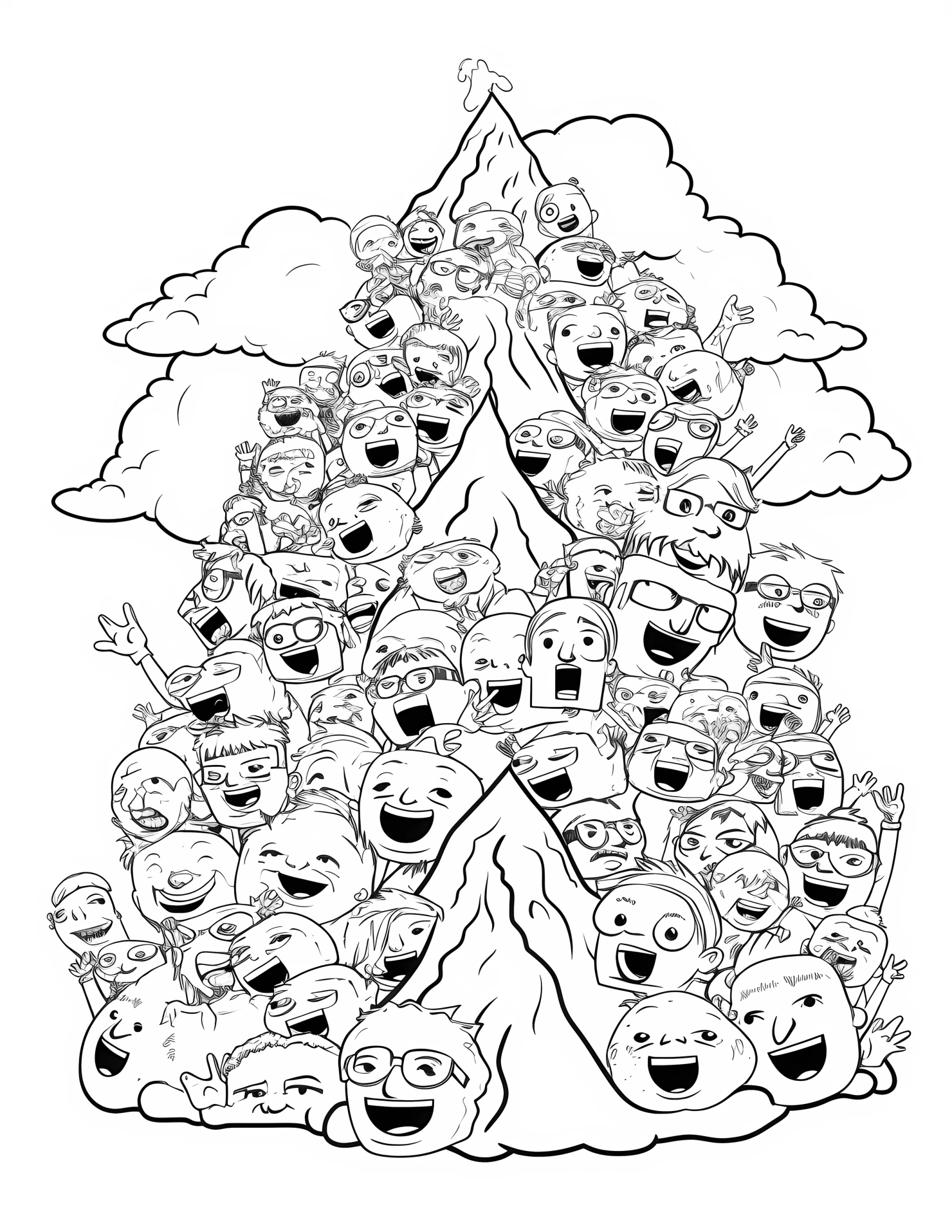 Mountain for kids coloring page on white color background #32150