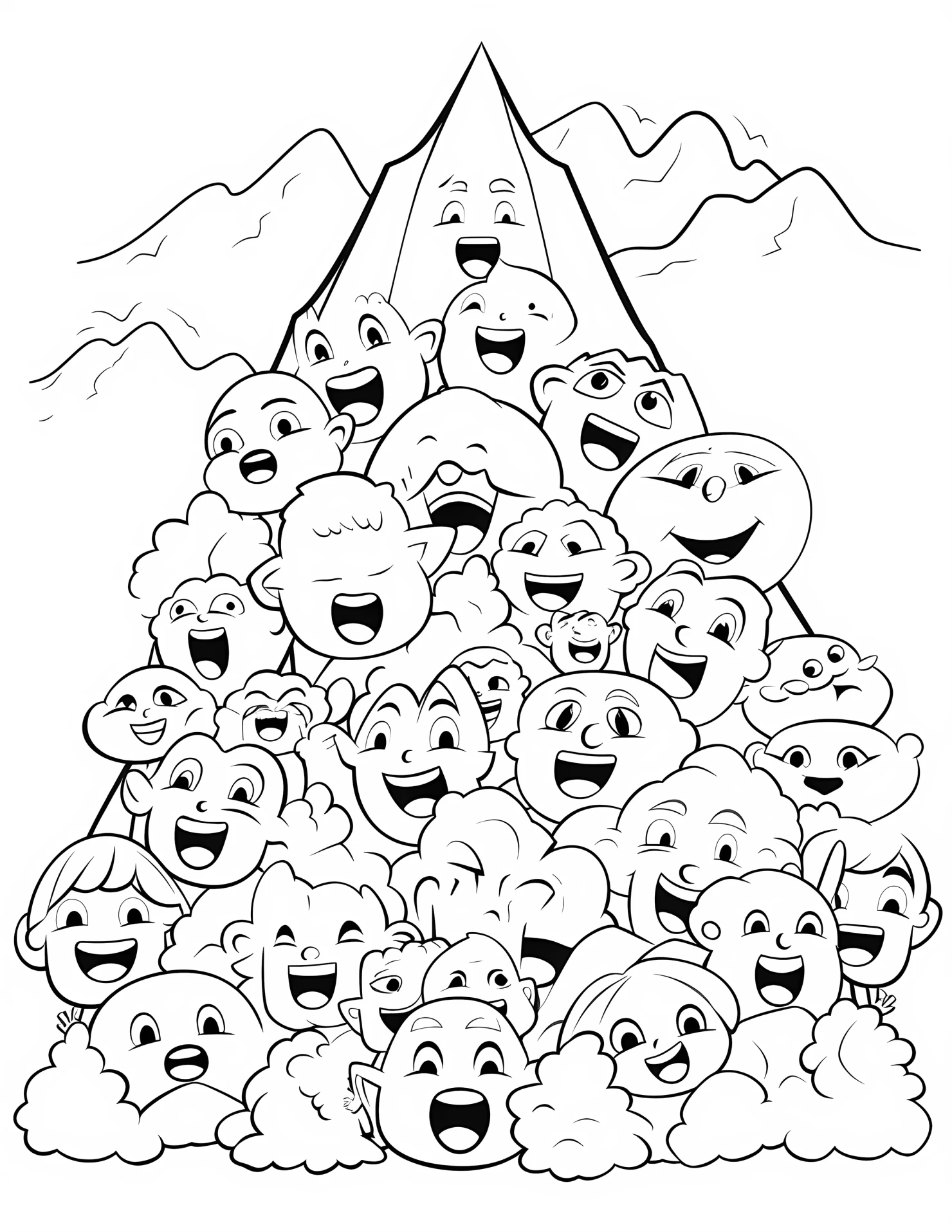 Mountain for kids coloring page on white color background #32153