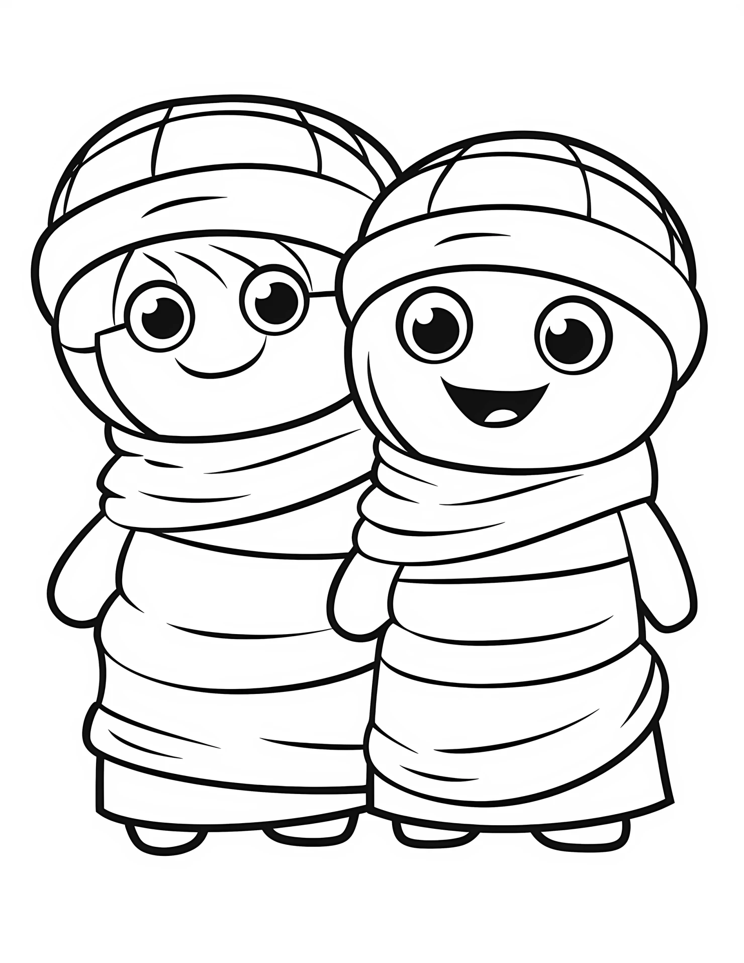 Mummies for kids coloring page on white color background #32158