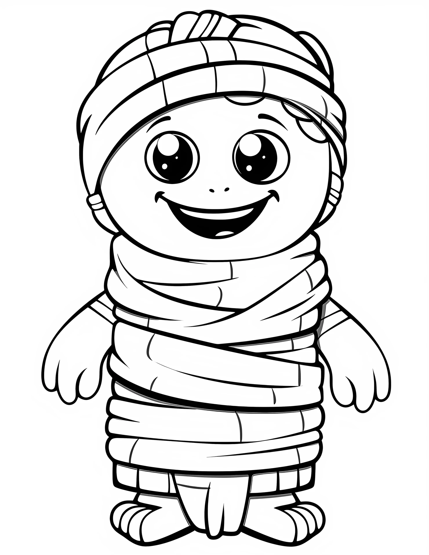 Mummies for kids coloring page on white color background #32160