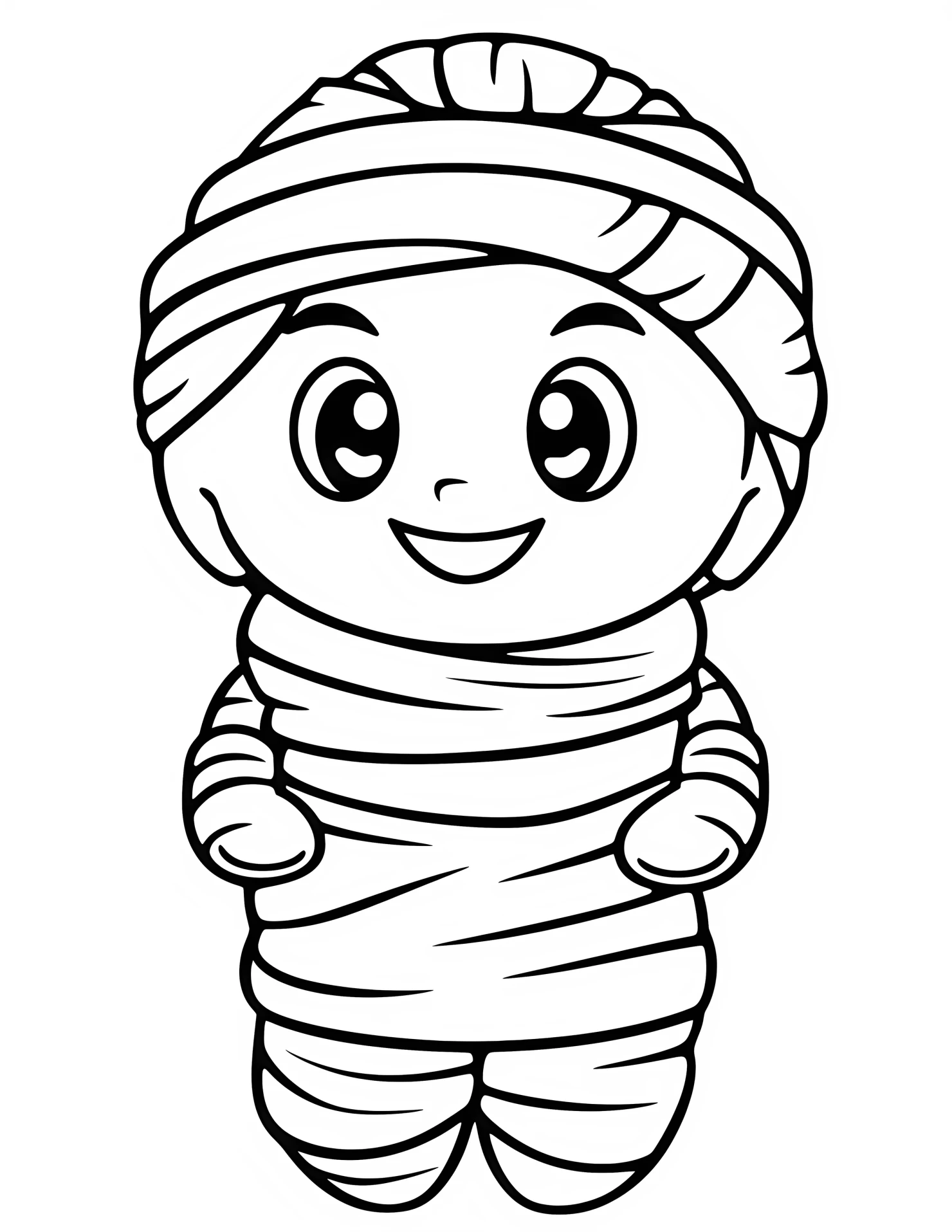 Mummies for kids coloring page on white color background #32161