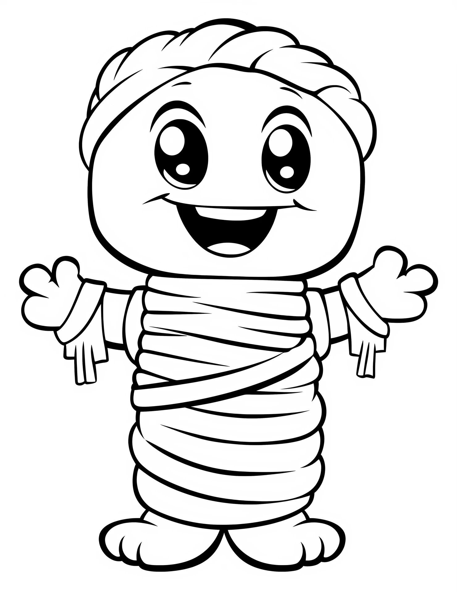 Mummies for kids coloring page on white color background #32162
