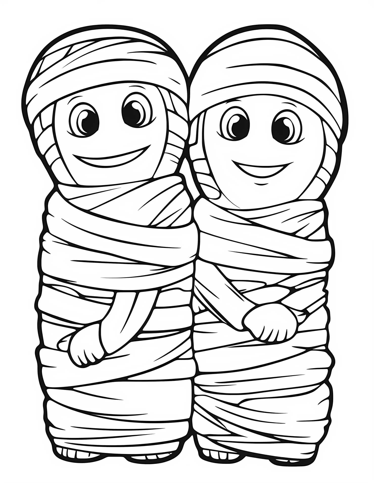 Mummies for kids coloring page on white color background #32163