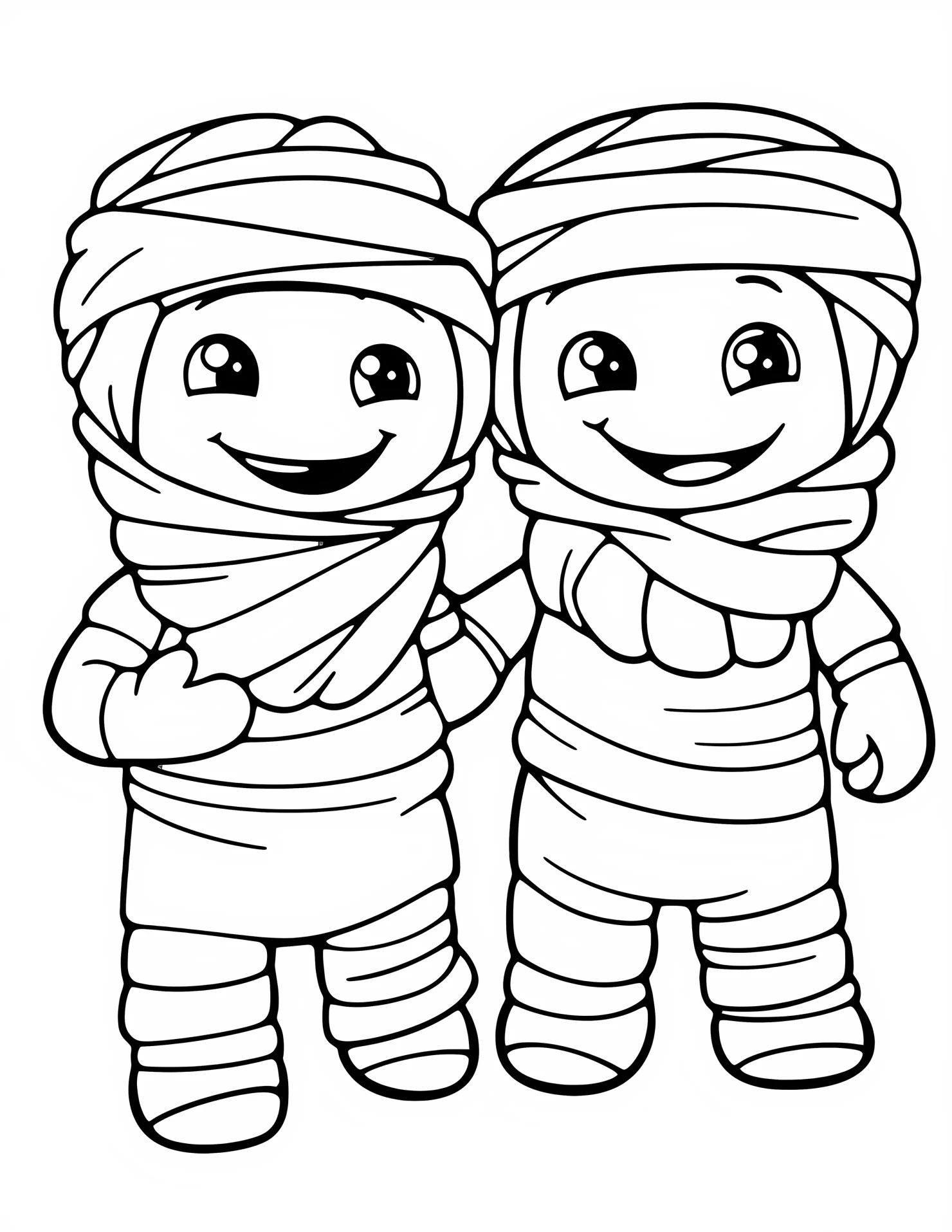 Mummies for kids coloring page on white color background #32164