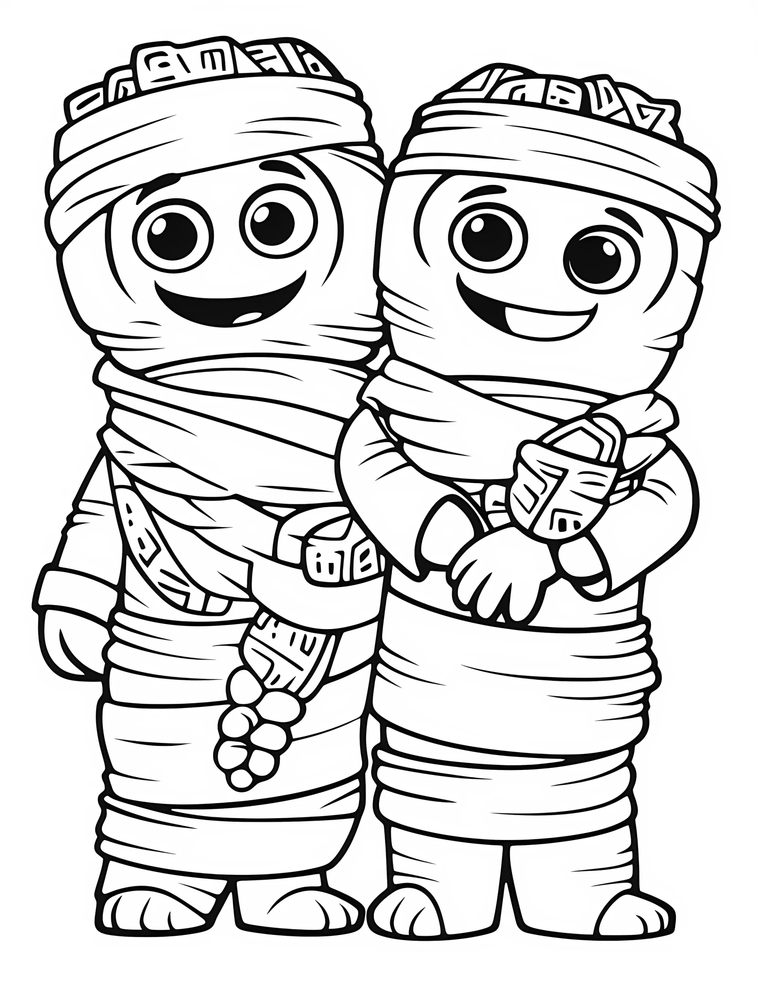Mummies for kids coloring page on white color background #32165