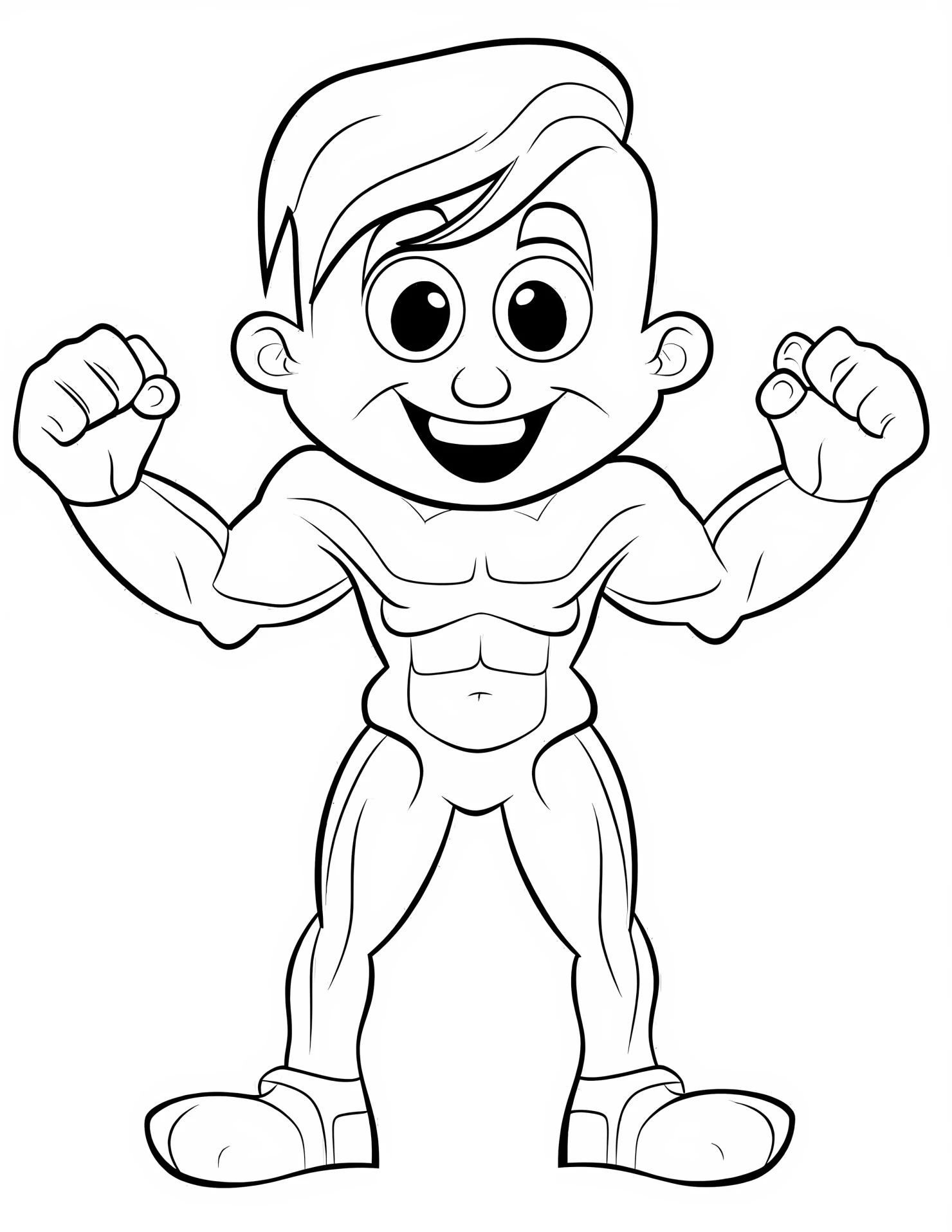 Muscles for kids coloring page on white color background #32170