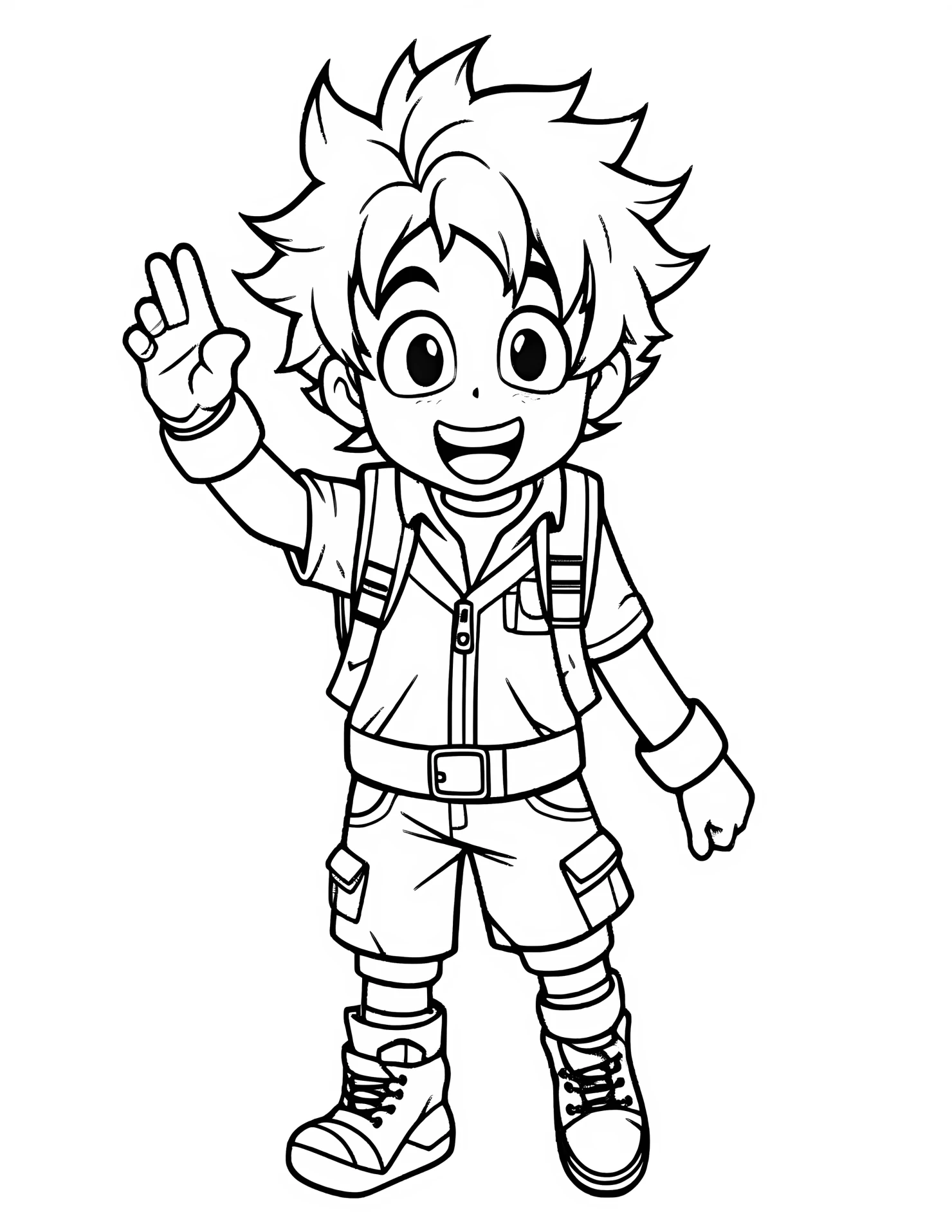 My Hero Academia for kids coloring page on white color background #32175