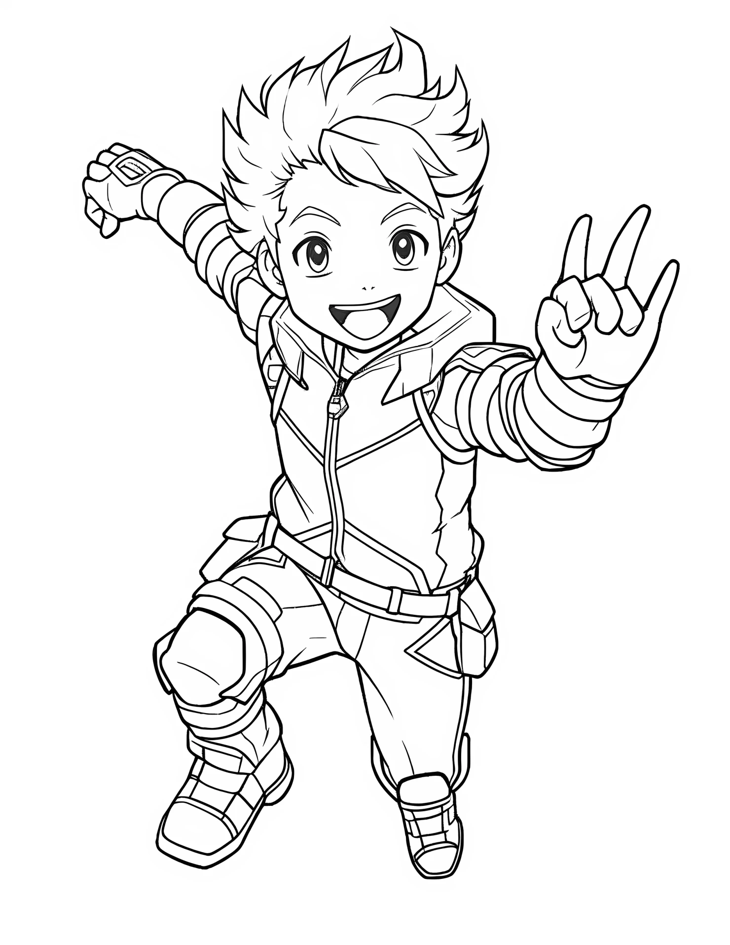 My Hero Academia for kids coloring page on white color background #32176