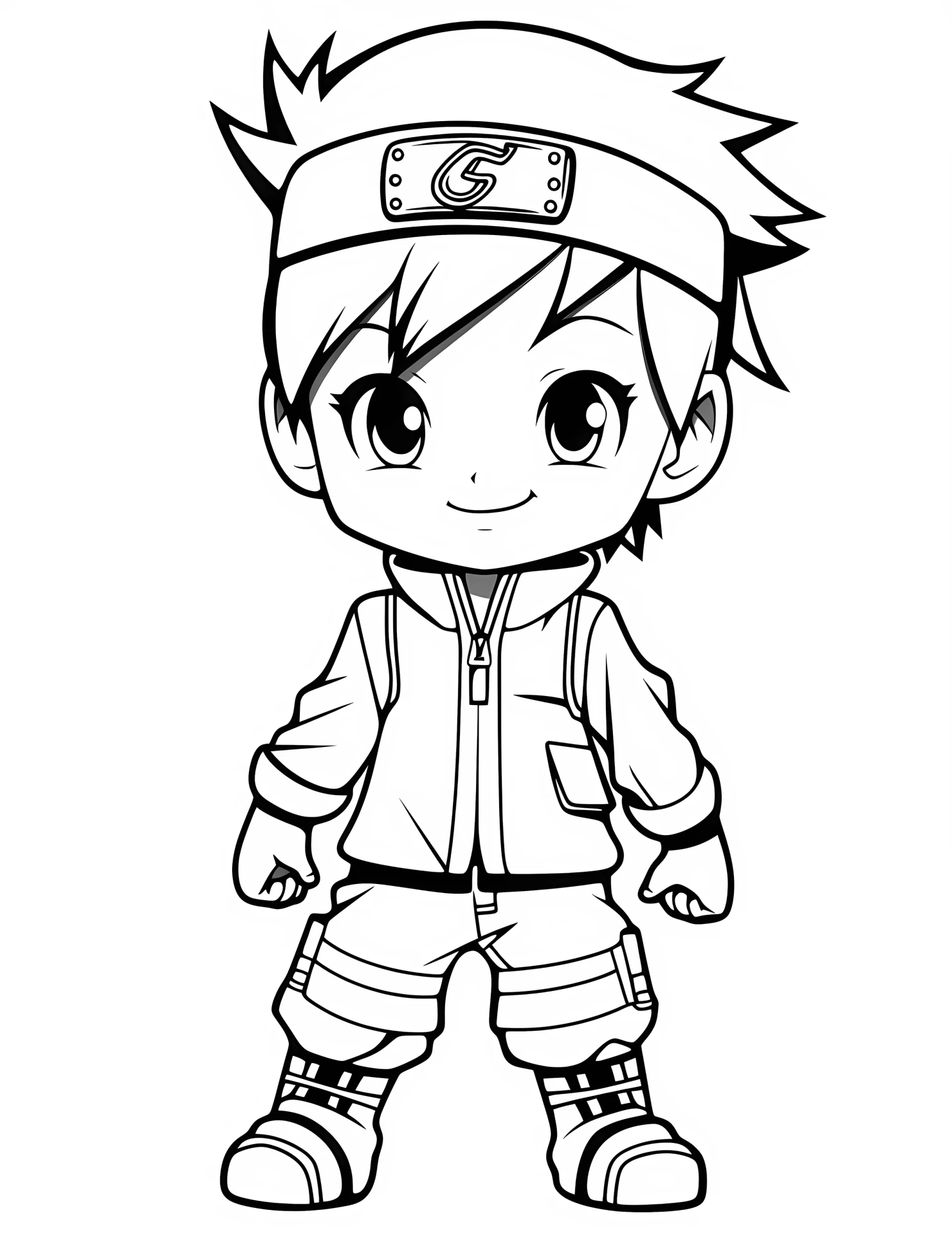 Naruto for kids coloring page on white color background #32190