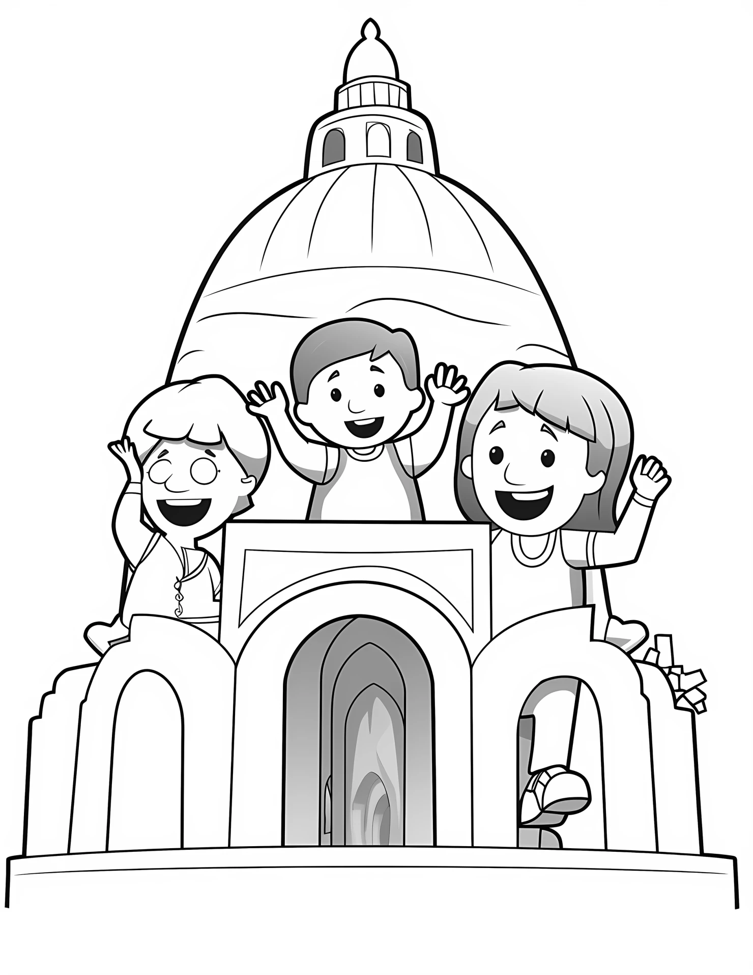 National monument for kids coloring page on white color background #32192