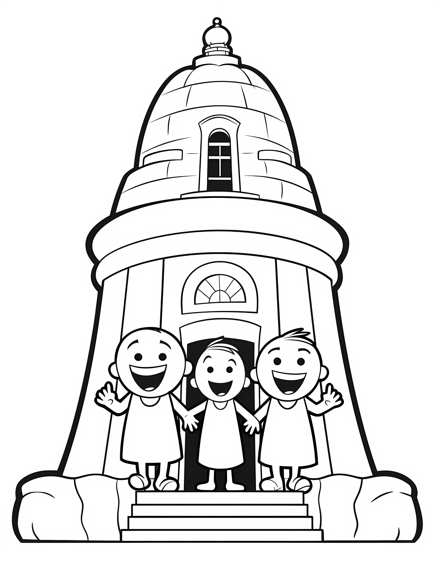 National monument for kids coloring page on white color background #32193