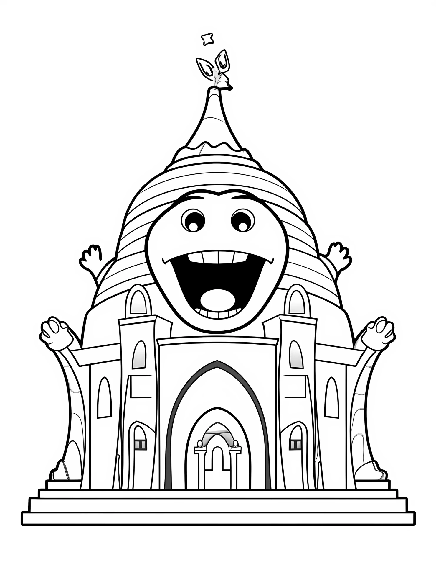 National monument for kids coloring page on white color background #32194