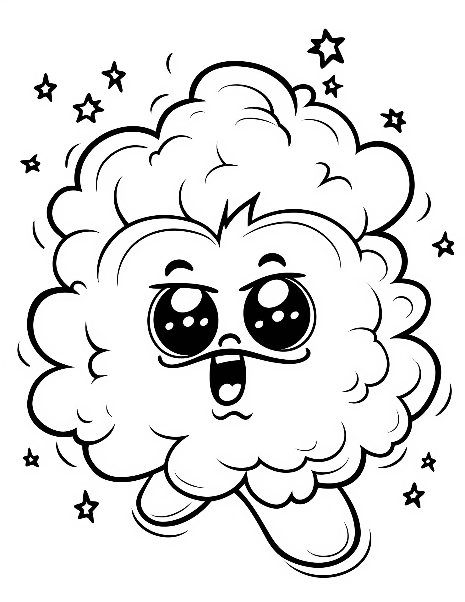 Nebulae for kids coloring page on white color background #32200
