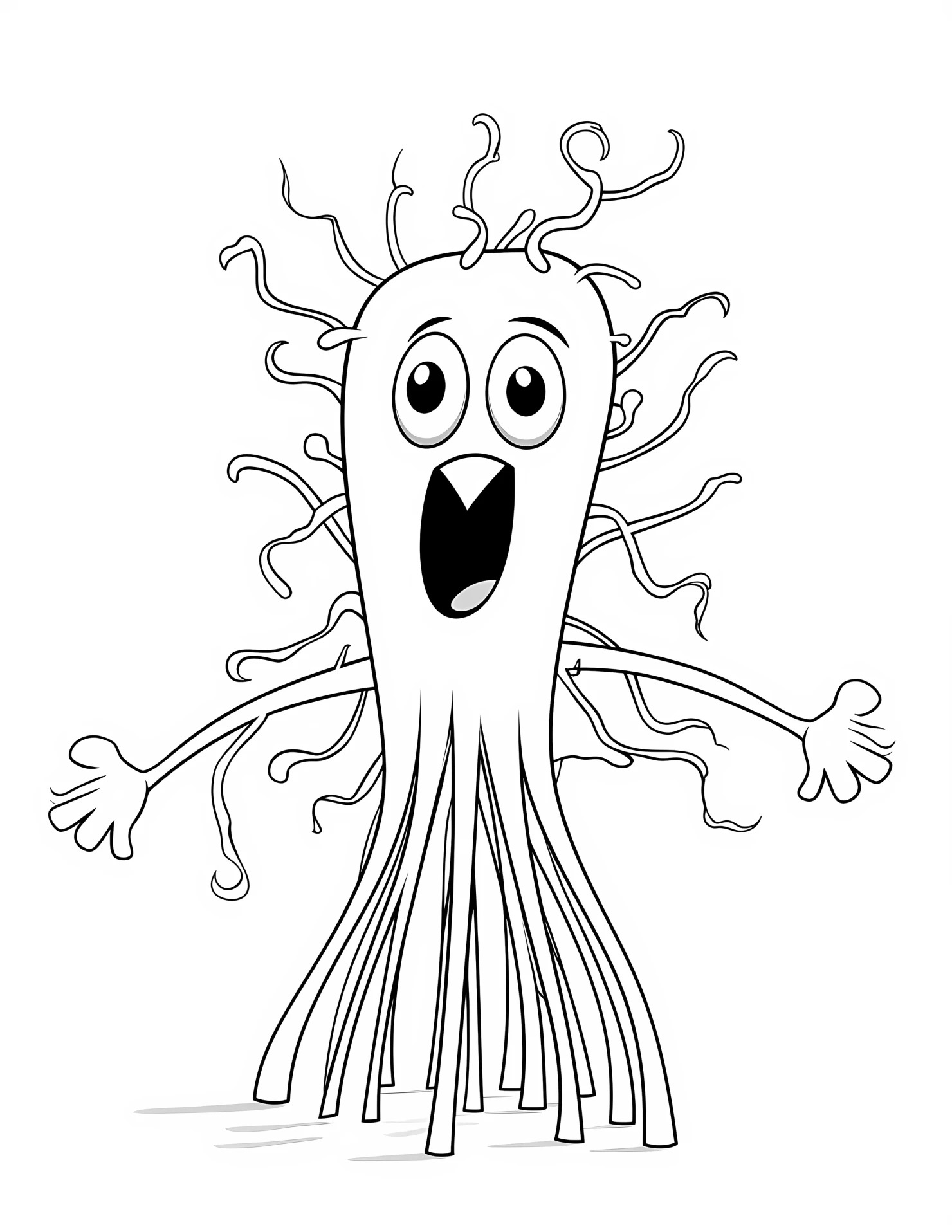 Nerves for kids coloring page on white color background #32210