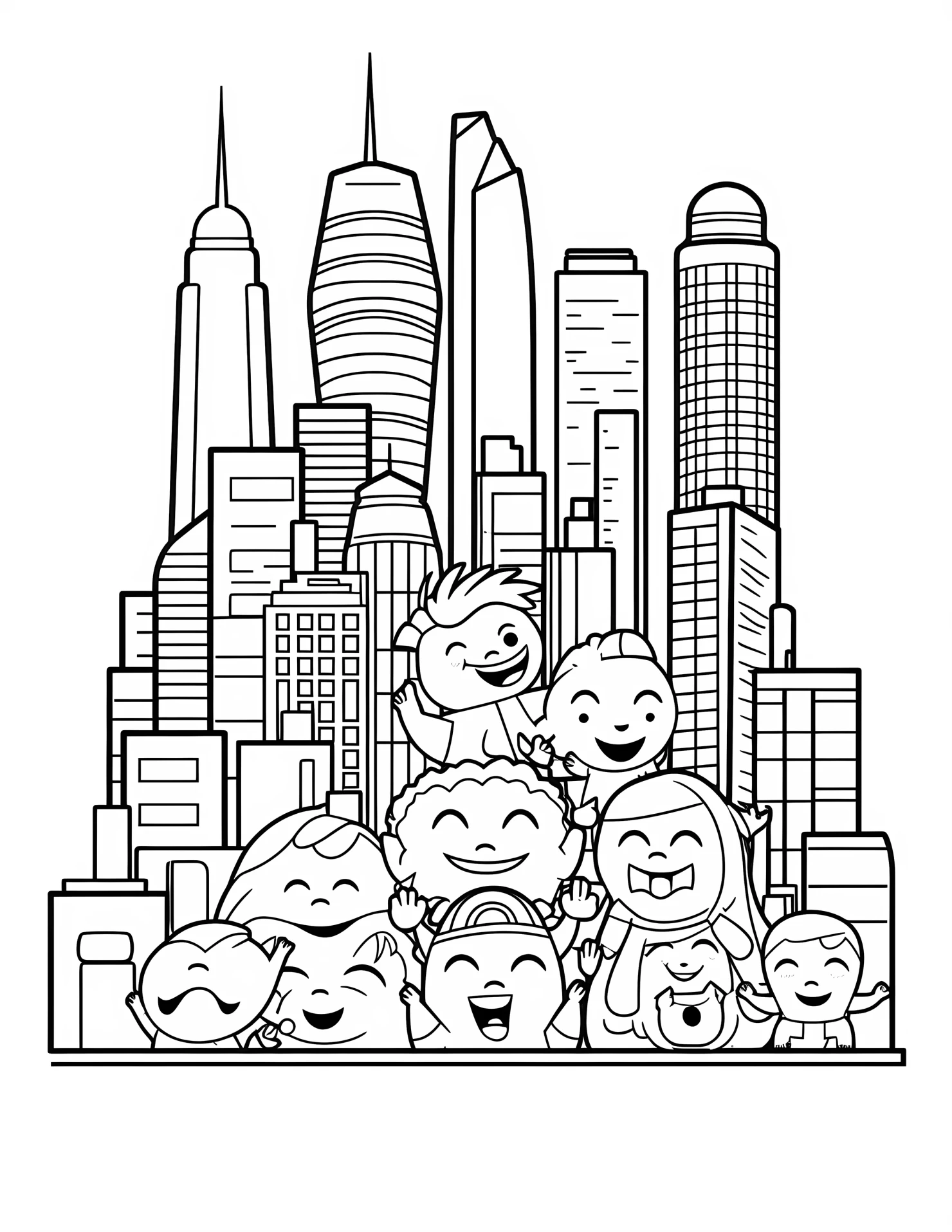 New York city for kids coloring page on white color background #32214