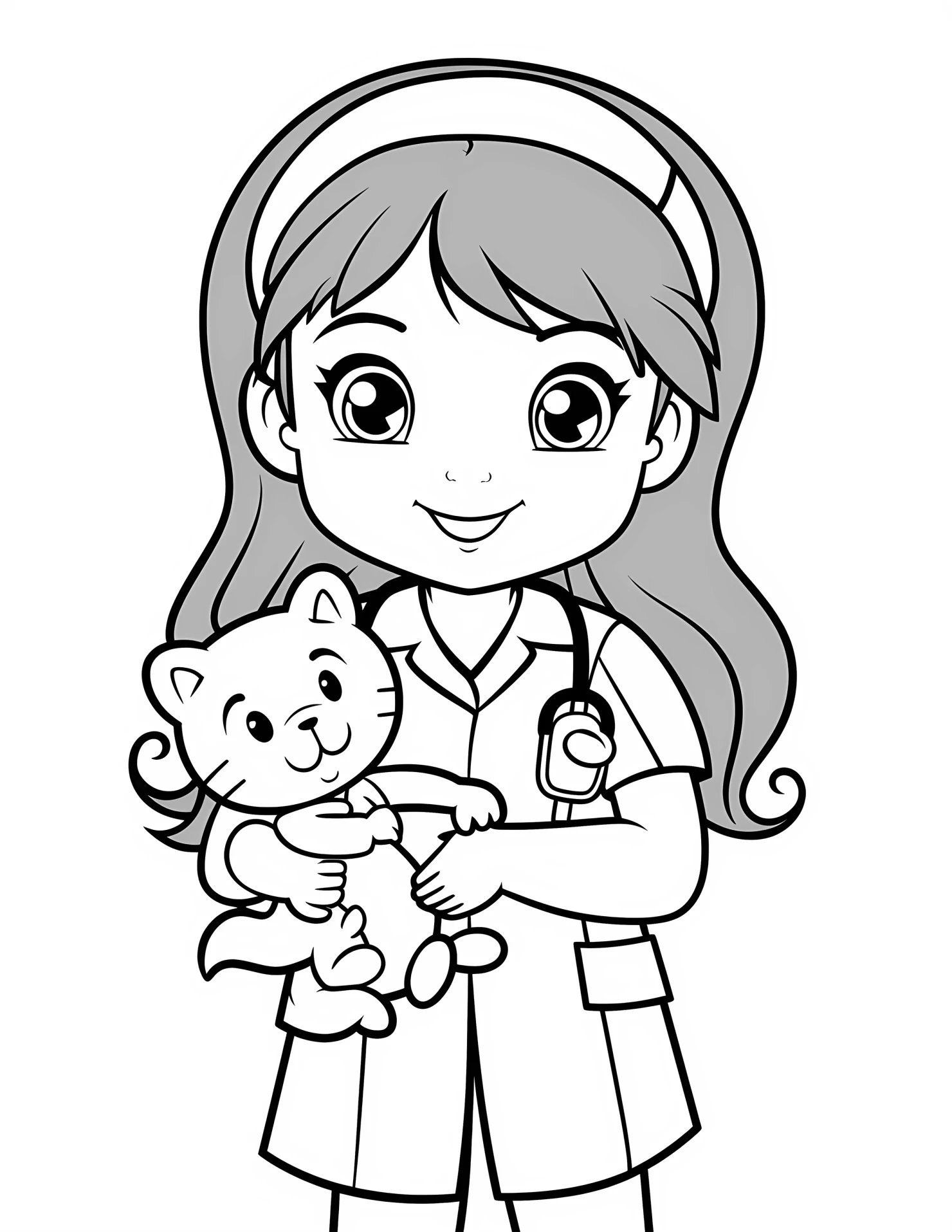 Nurse for kids coloring page on white color background #32216