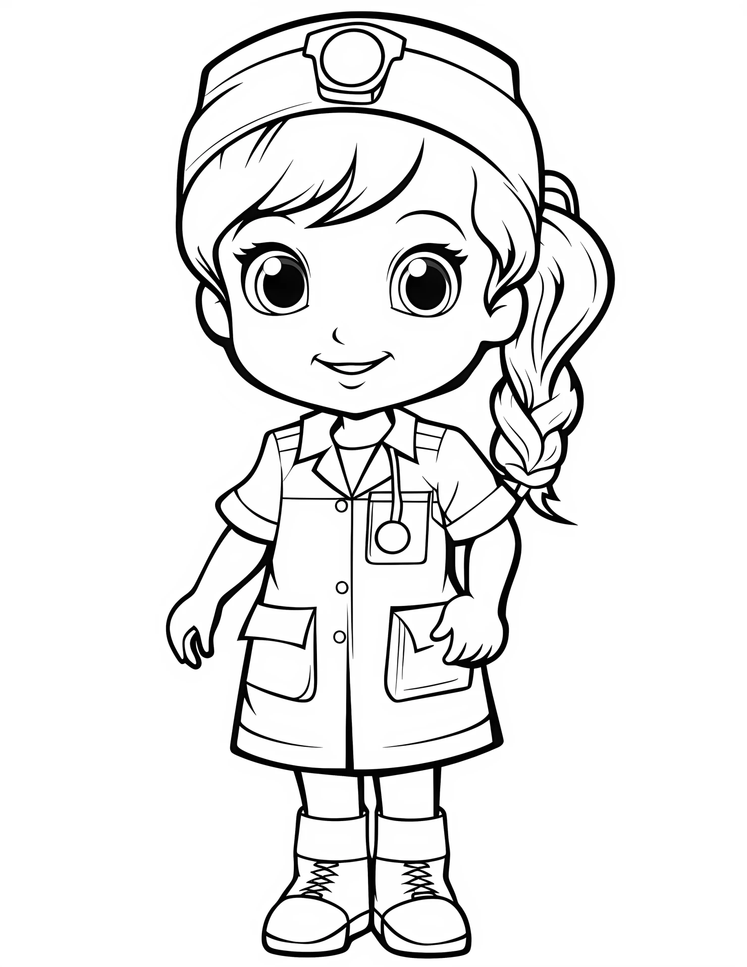 Nurse for kids coloring page on white color background #32217
