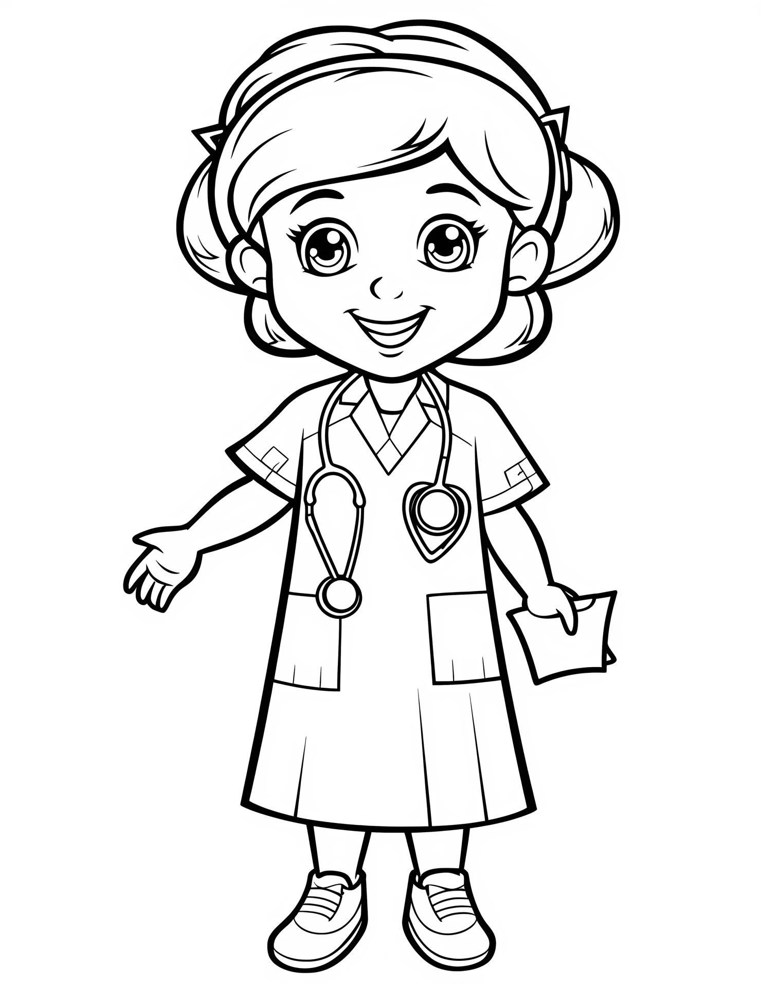 Nurse for kids coloring page on white color background #32219