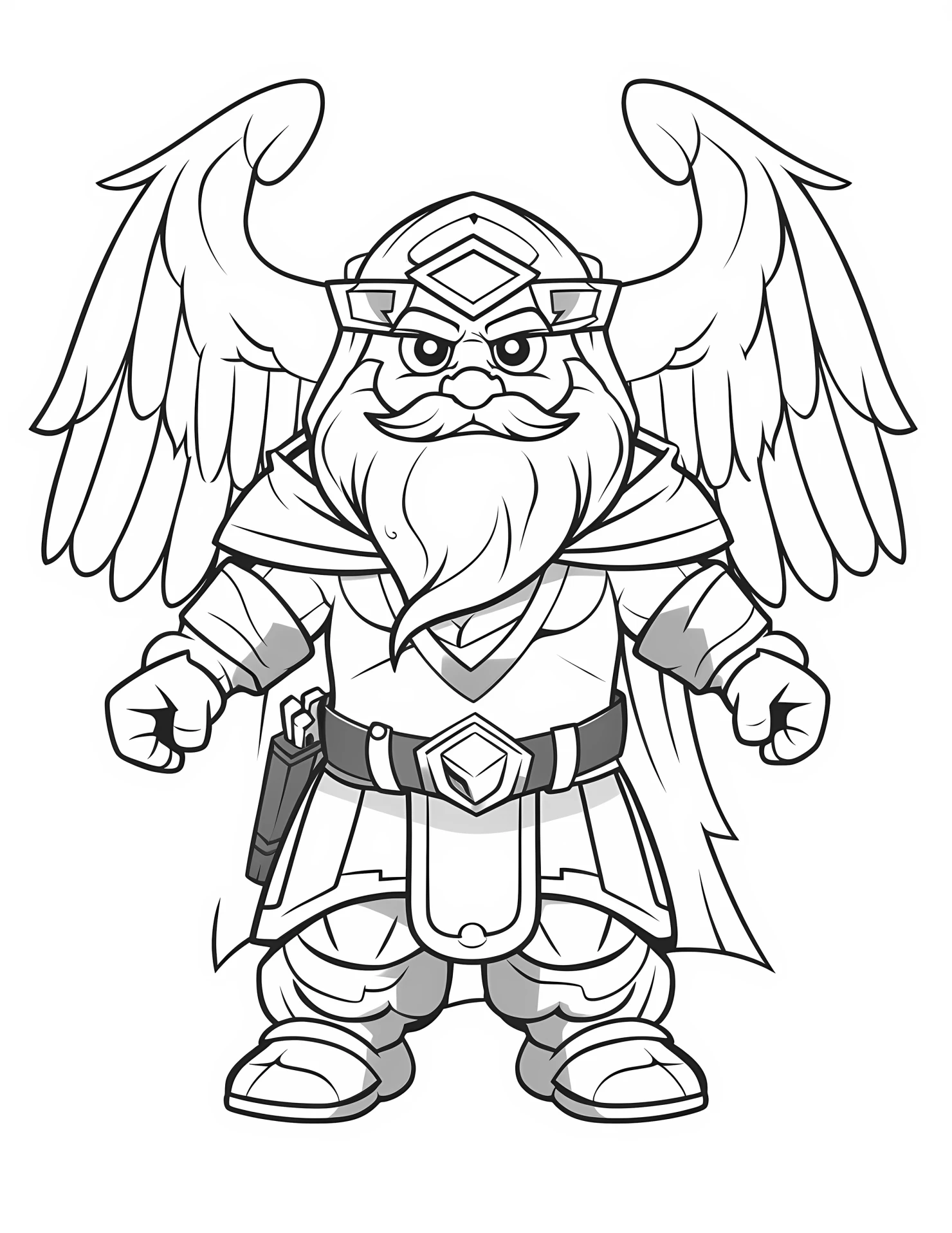 Odin for kids coloring page on white color background #32238