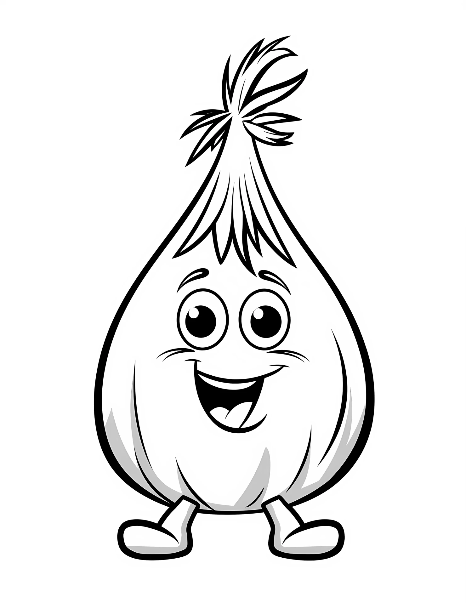 Onion for kids coloring page on white color background #32250