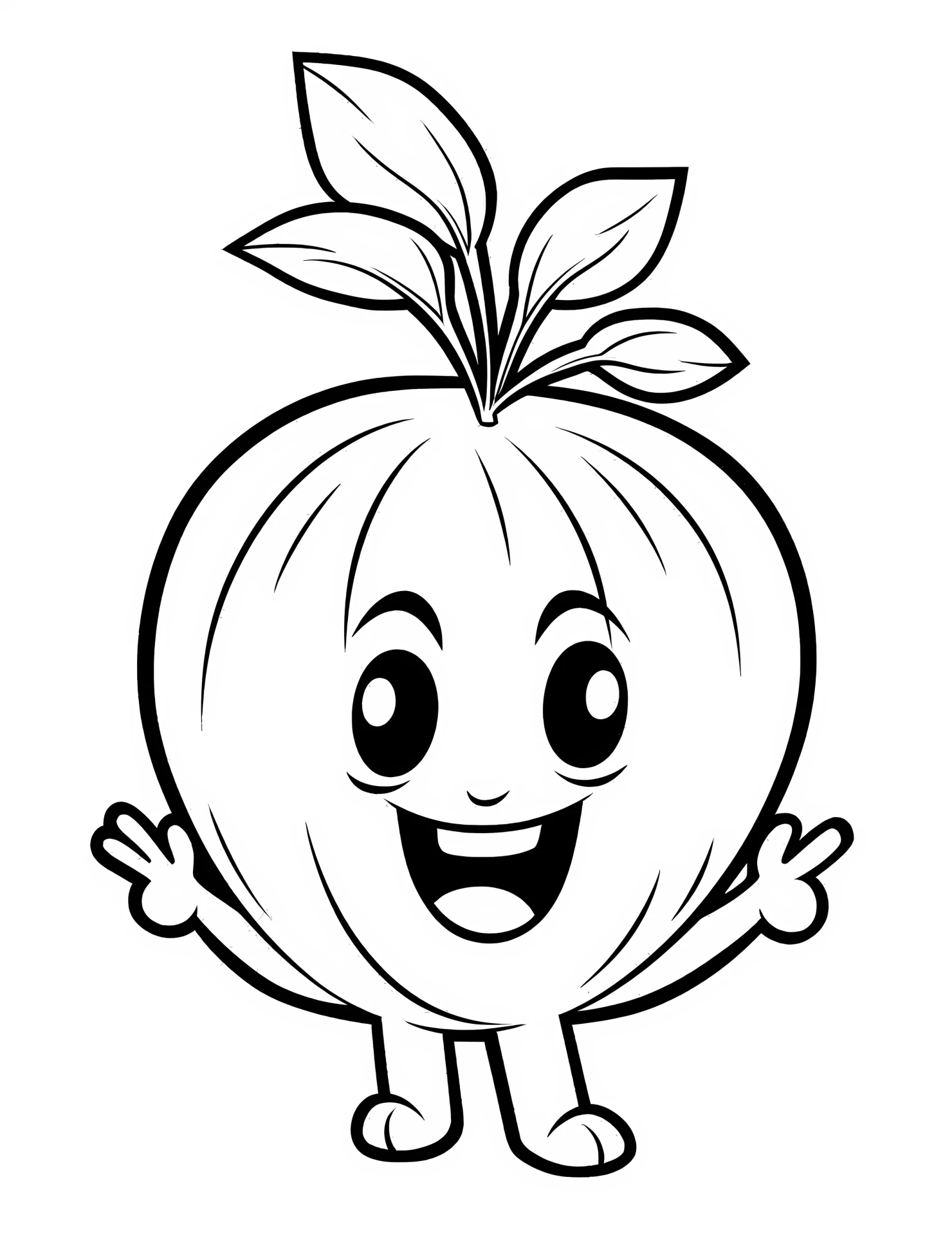 Onion for kids coloring page on white color background #32251