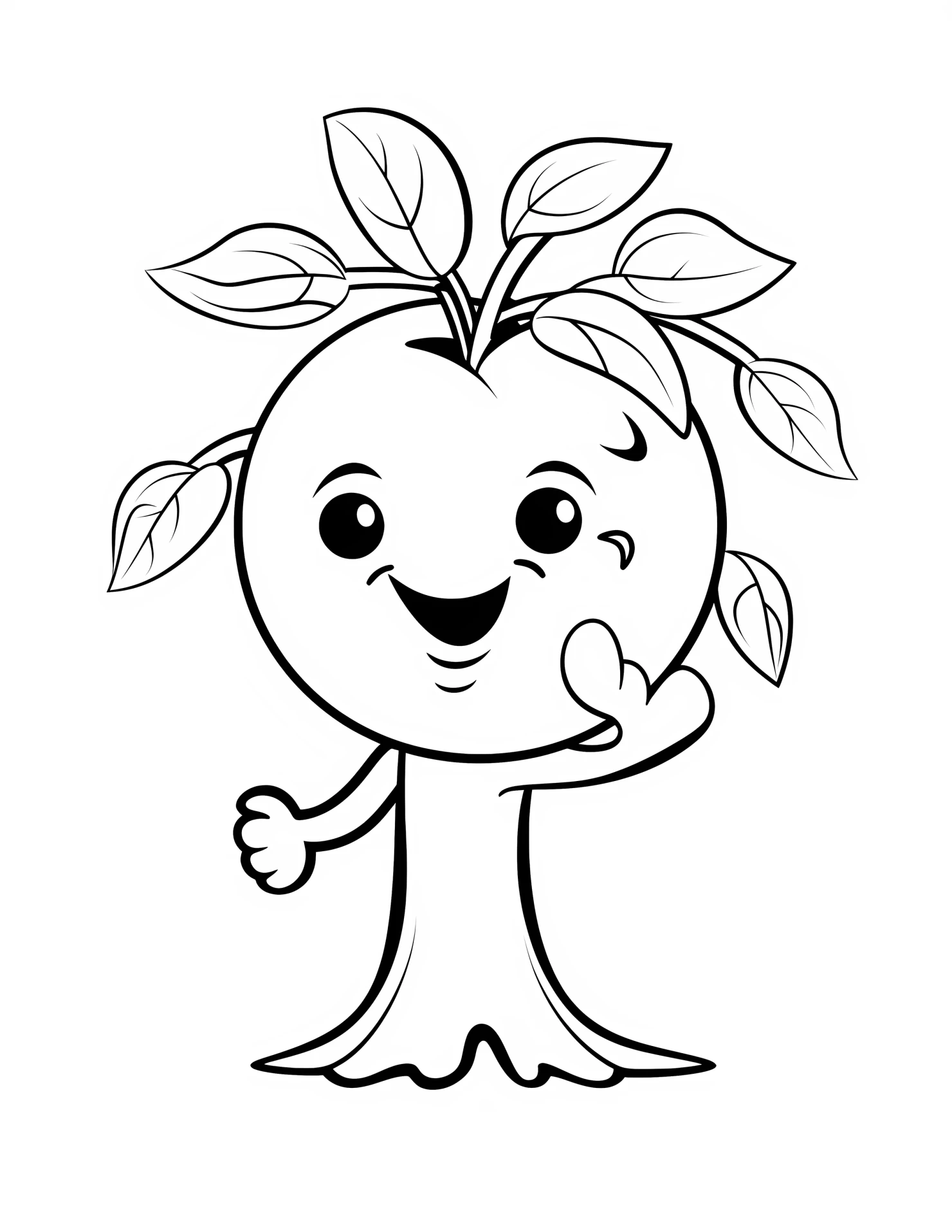Orange for kids coloring page on white color background #32252