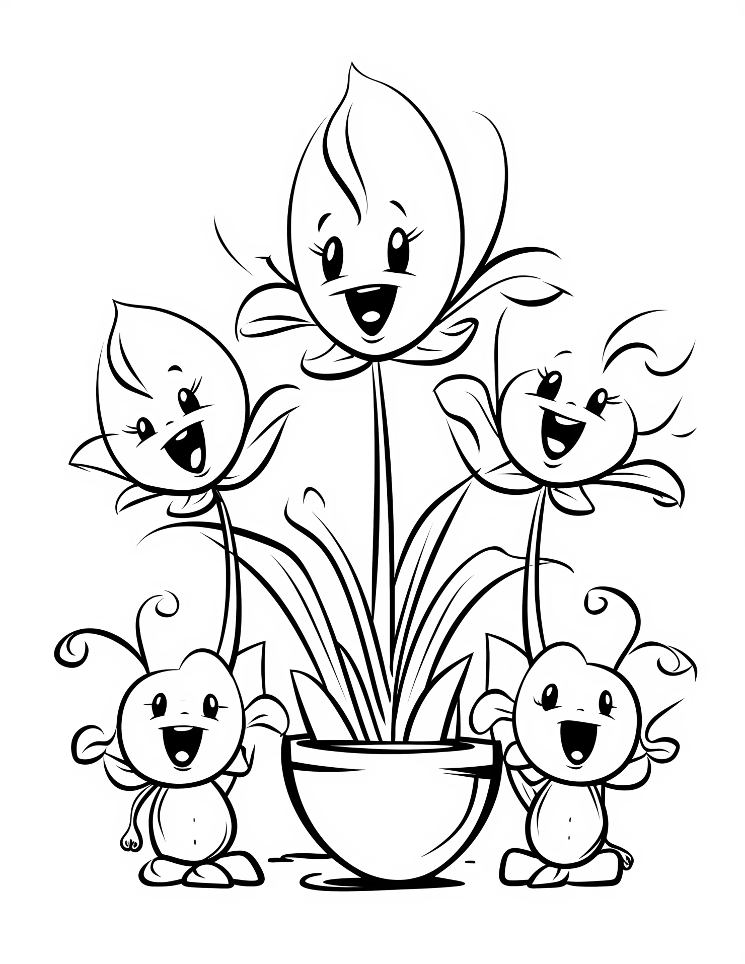 Orchid for kids coloring page on white color background #32260