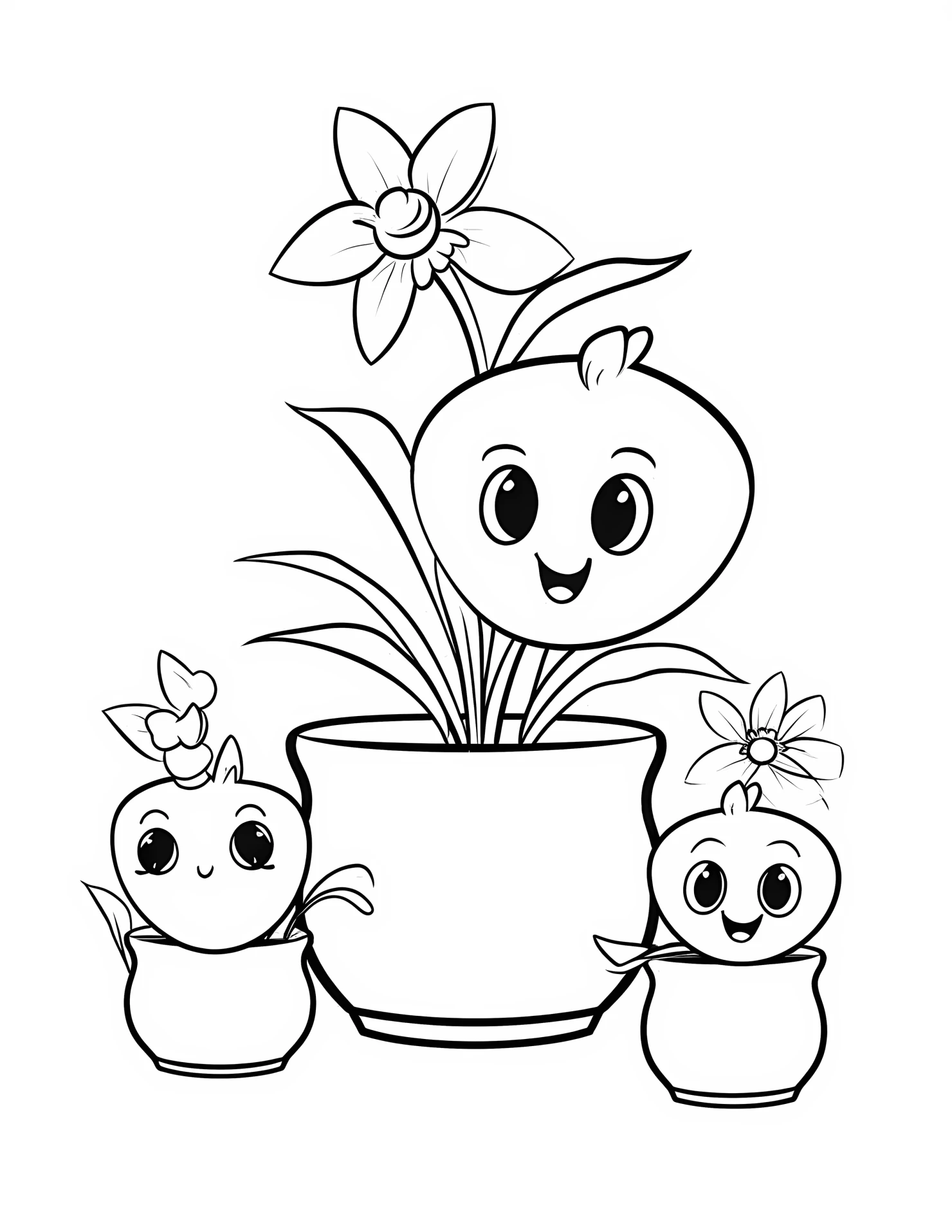 Orchid for kids coloring page on white color background #32262